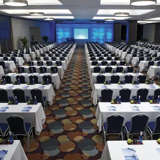 Indoor ballroom set for a large event at Live Aqua Cancun