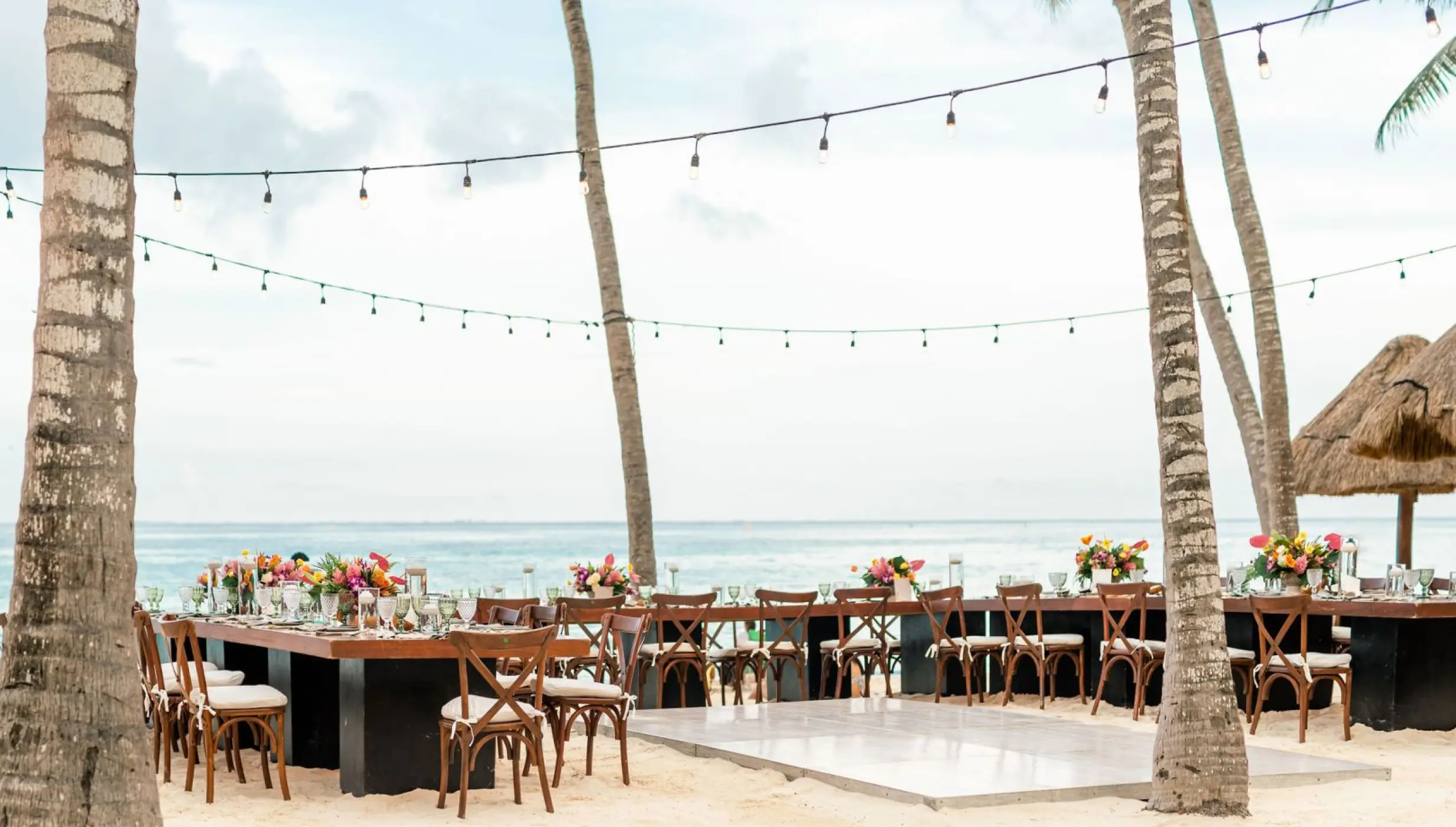 Dinner reception on the beach at Mahekal Beach Resort