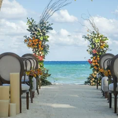 Ceremony in the beach at Mahekal Beach Resort