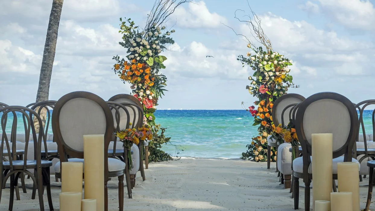 Ceremony in the beach at Mahekal Beach Resort