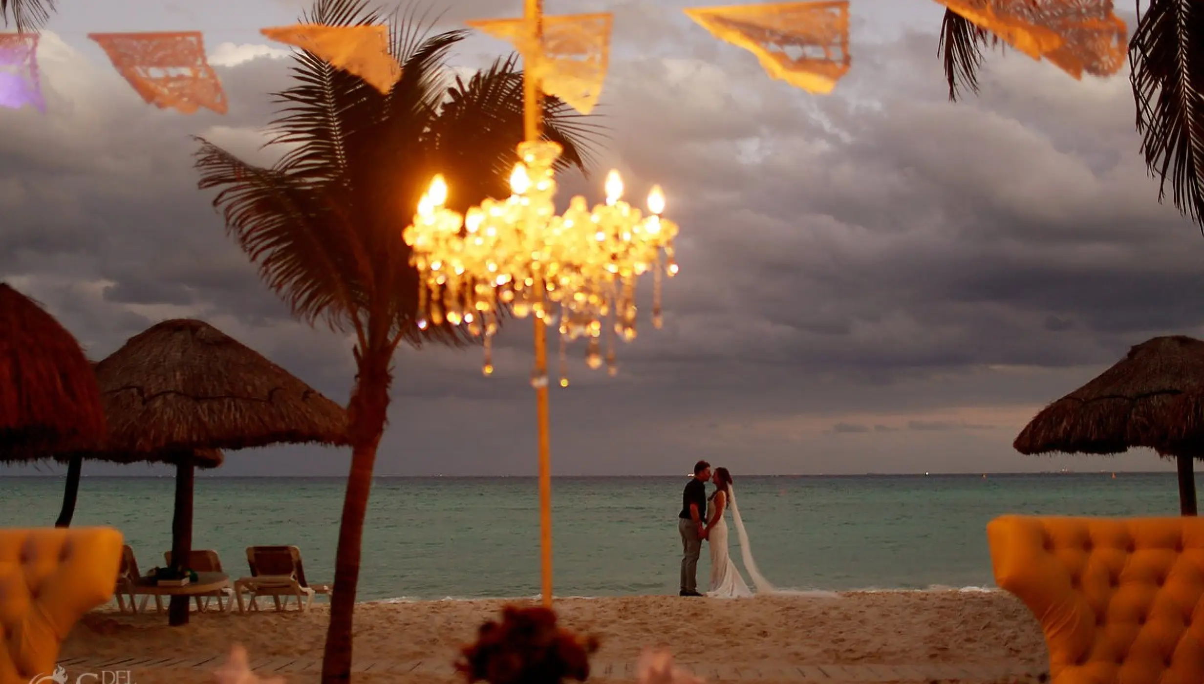 Dinner reception on the beach at Mahekal Beach Resort