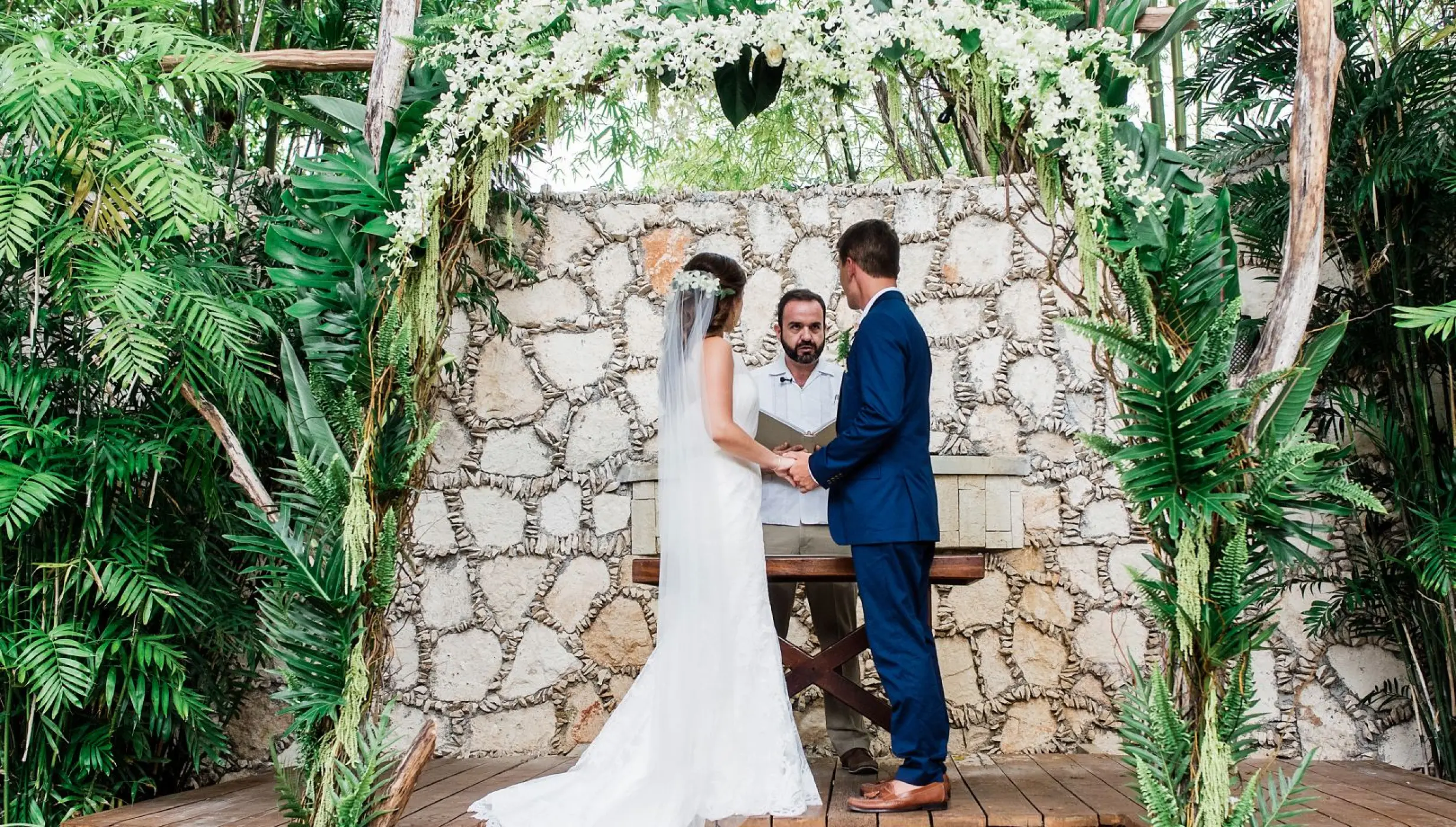 Ceremony in the capilla at Mahekal Beach Resort