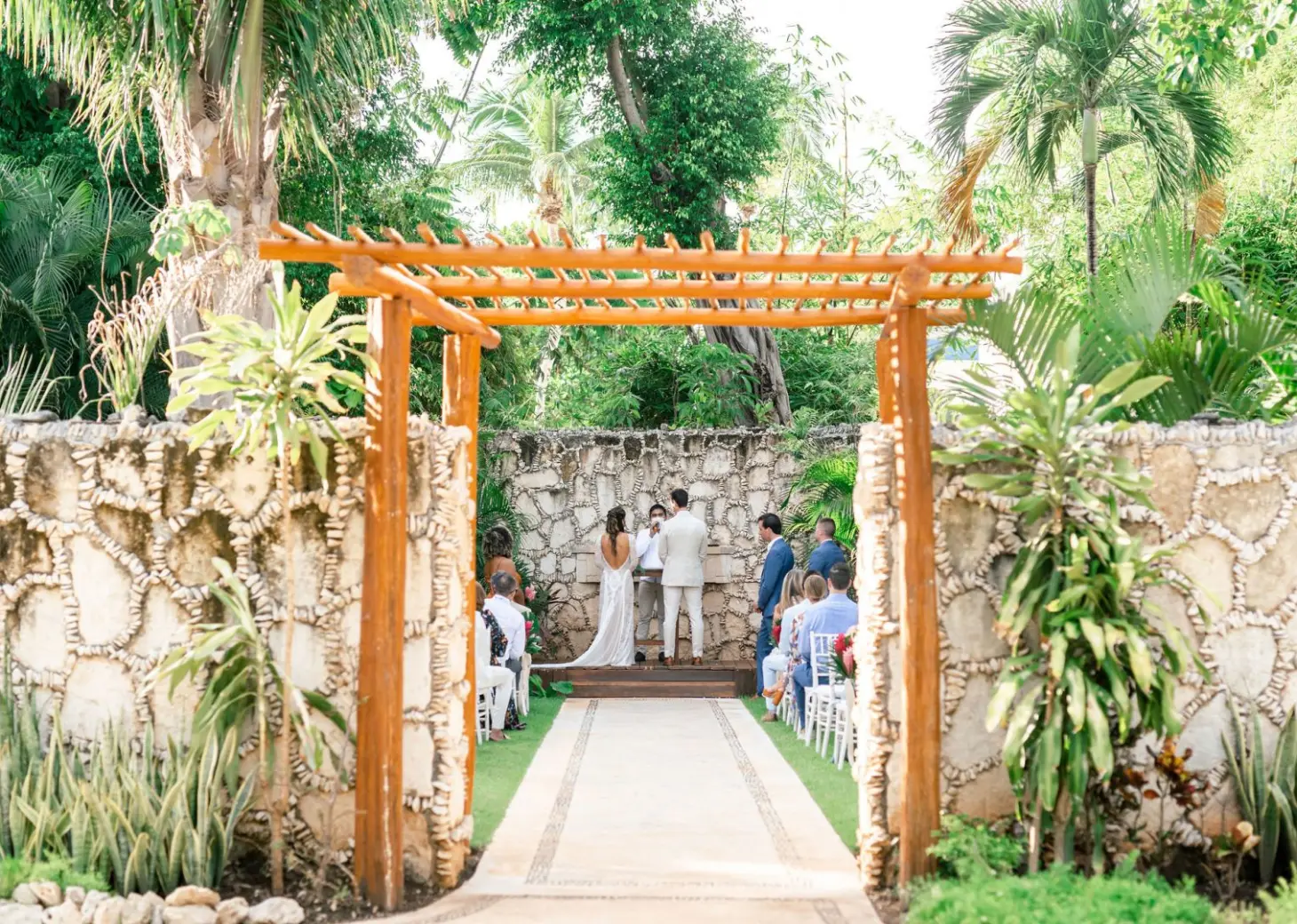 Ceremony in the capilla at Mahekal Beach Resort