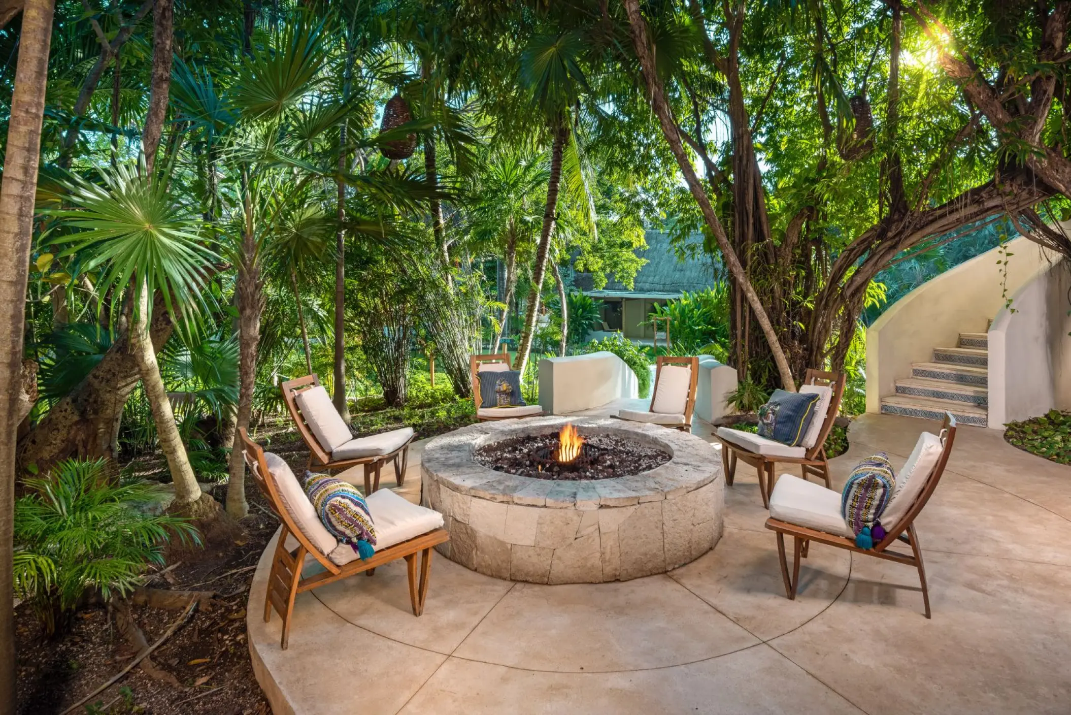 Fire pit at Mahekal Beach Resort