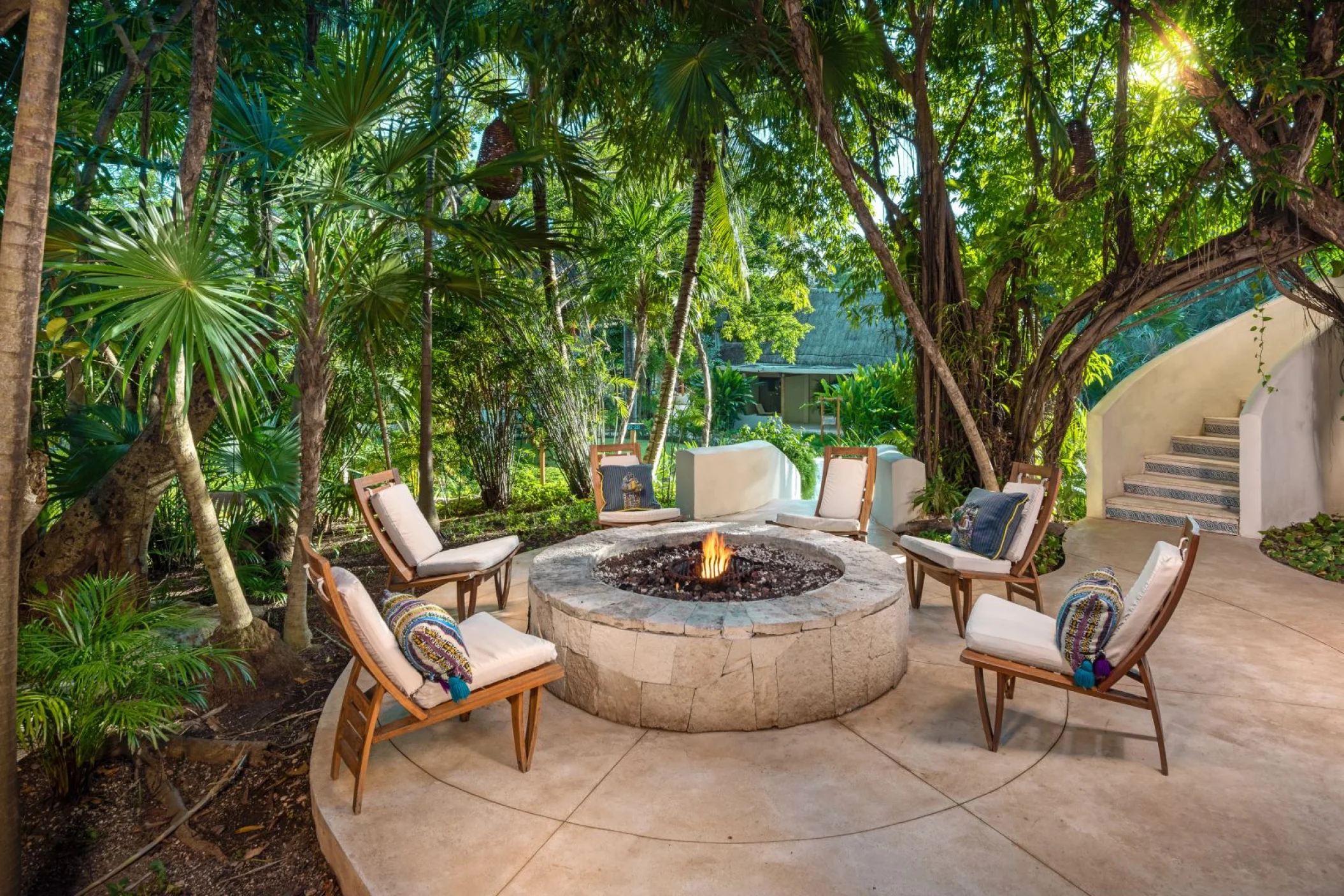 Fire pit at Mahekal Beach Resort