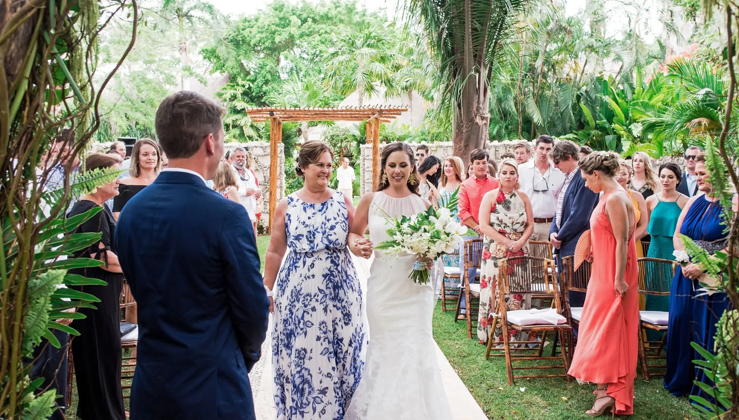 Ceremony in the garden at Mahekal Beach Resort