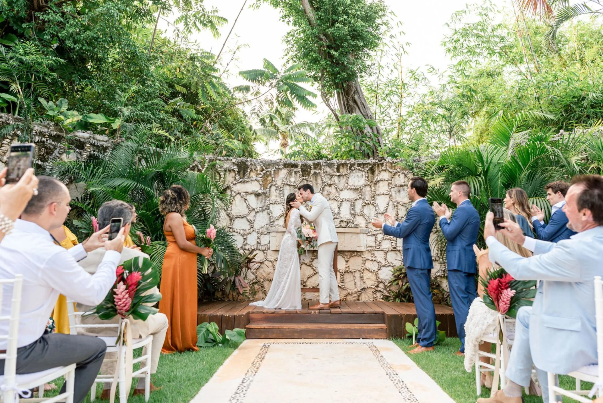 Ceremony in the garden at Mahekal Beach Resort