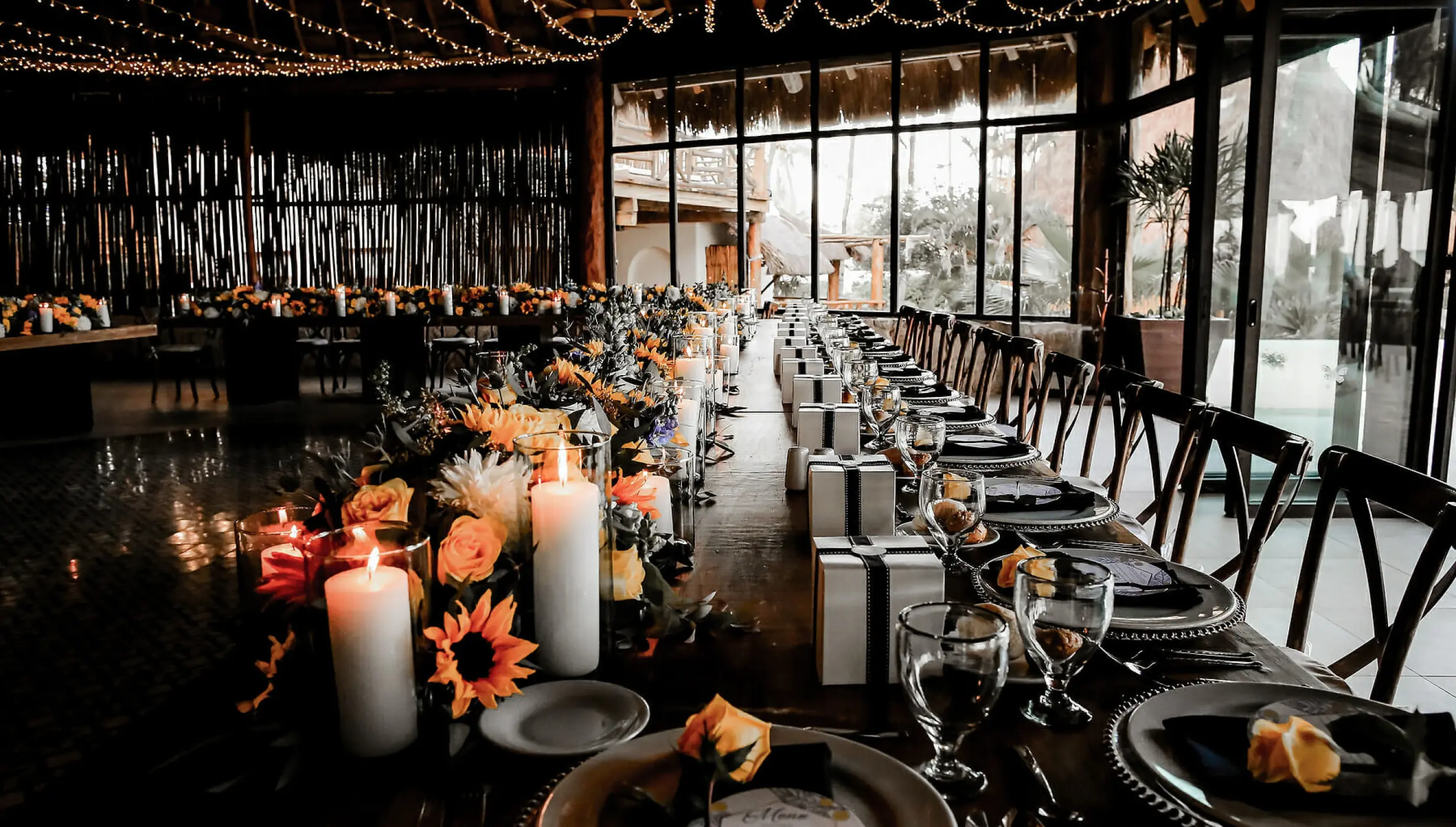 Dinner reception on las olas restaurant at Mahekal Beach Resort