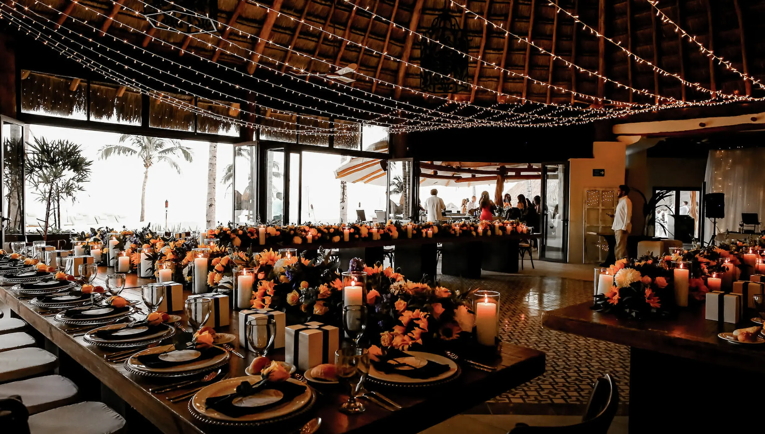 Dinner reception on las olas restaurant at Mahekal Beach Resort