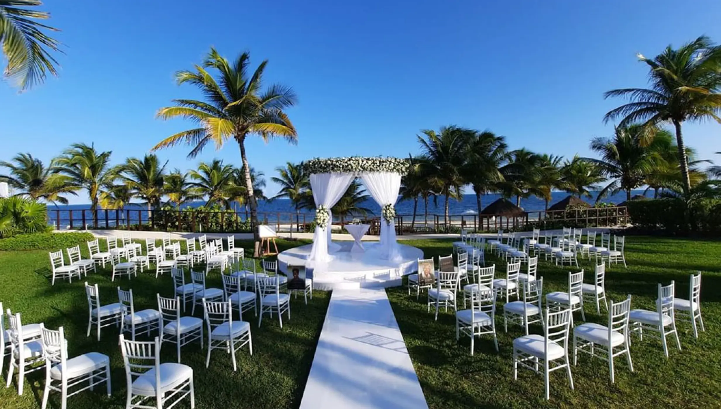 Ceremony setup in the Main Garden Venue at Haven Riviera Cancun.