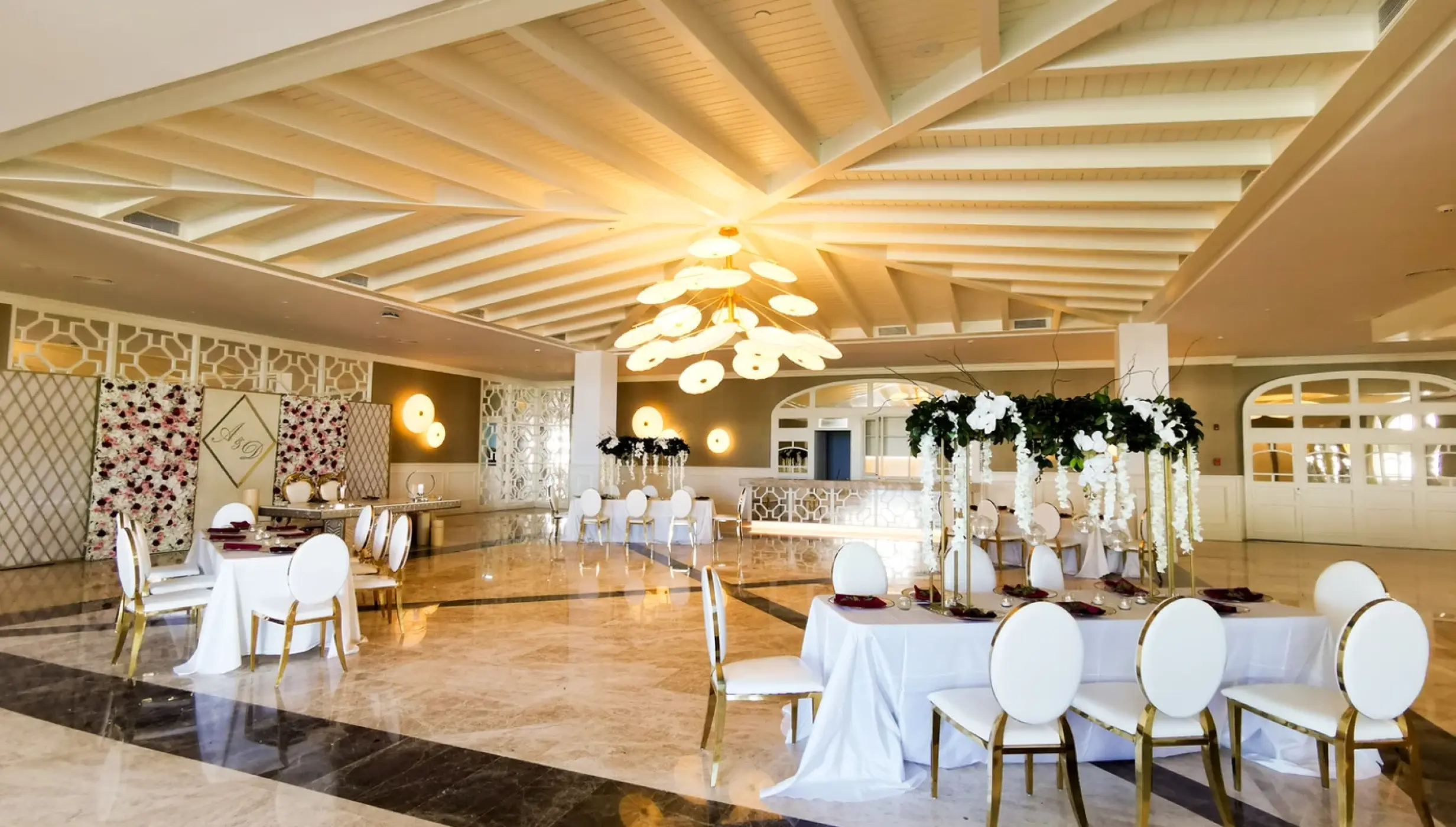 Dinner reception decor in Ballroom at Majestic Elegance Costa Mujeres