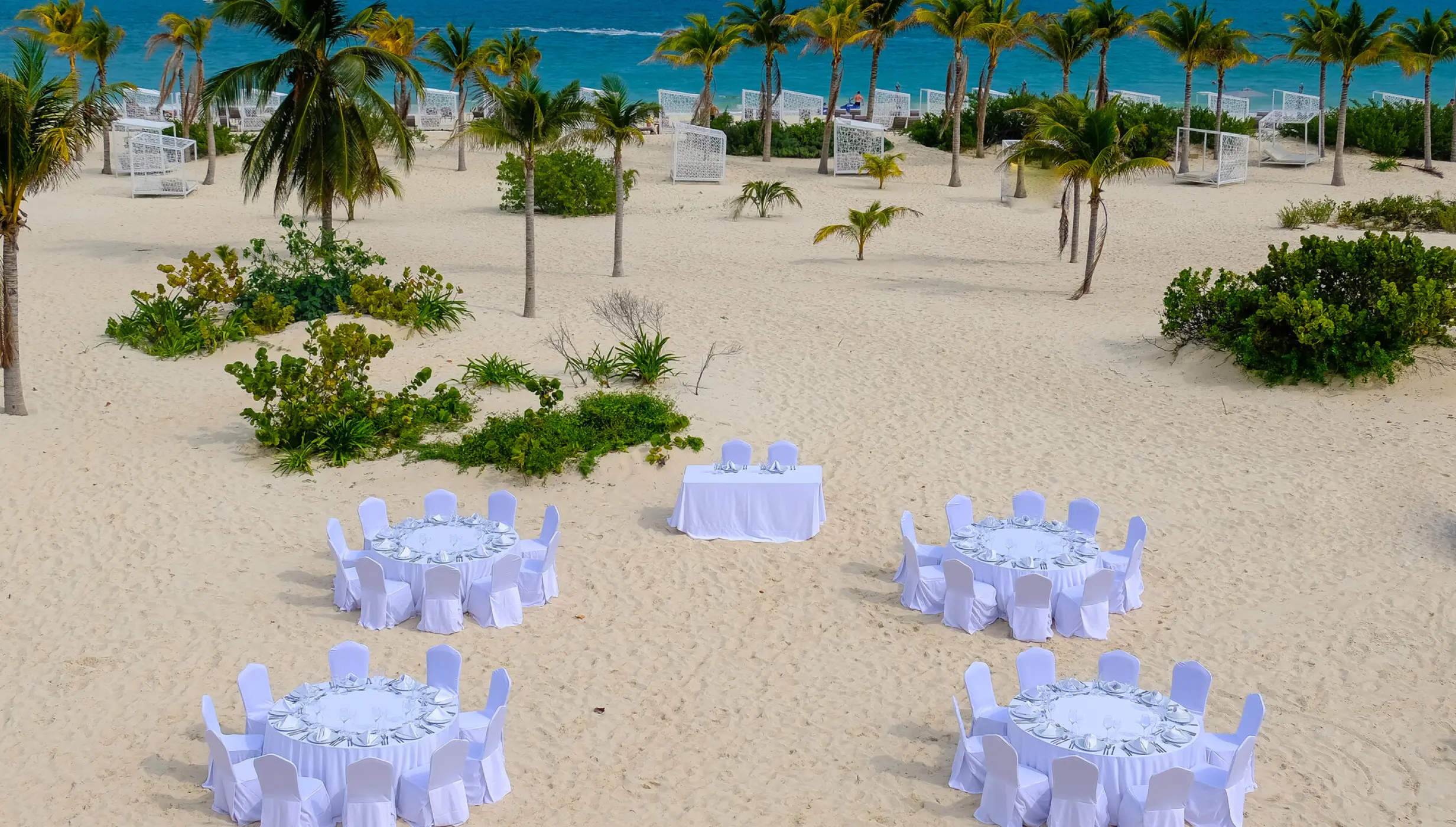 Dinner reception on the beach at Majestic Elegance Costa mujeres