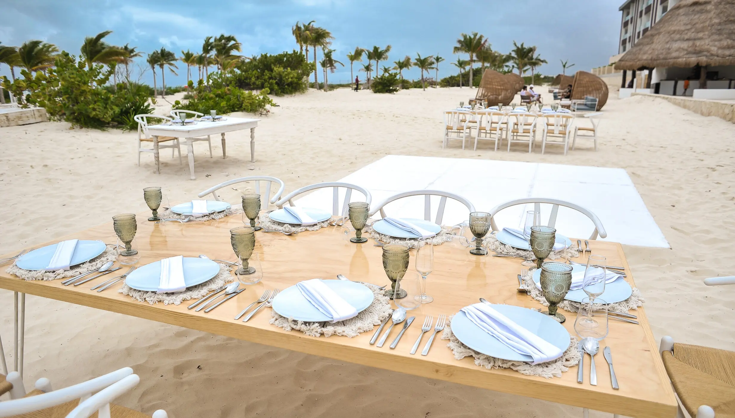 Dinner reception on the beach at Majestic Elegance Costa mujeres