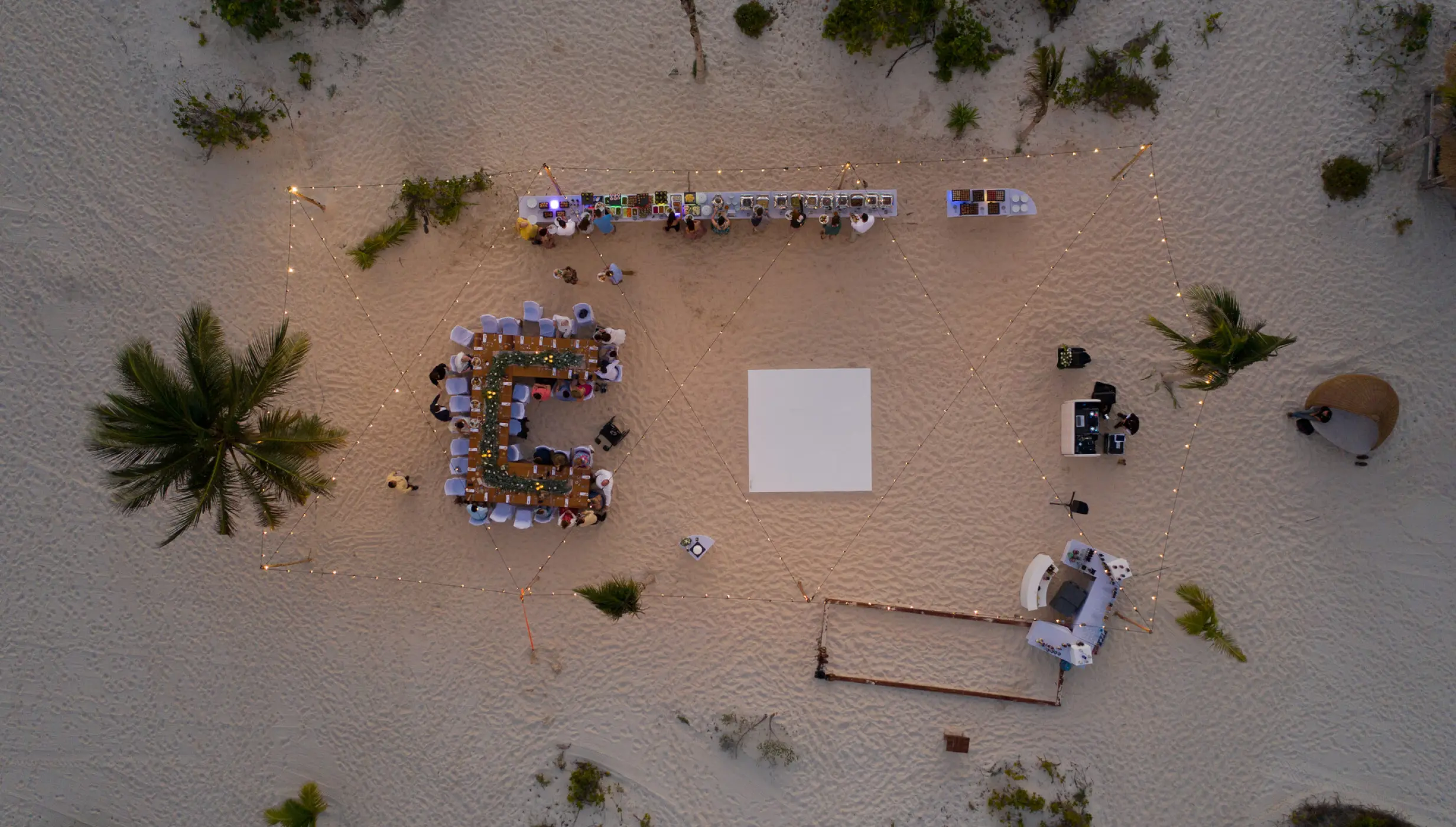 Dinner reception on the beach at Majestic Elegance Costa mujeres