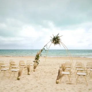 Ceremony decor in Beach venue at Majestic Elegance Costa Mujeres
