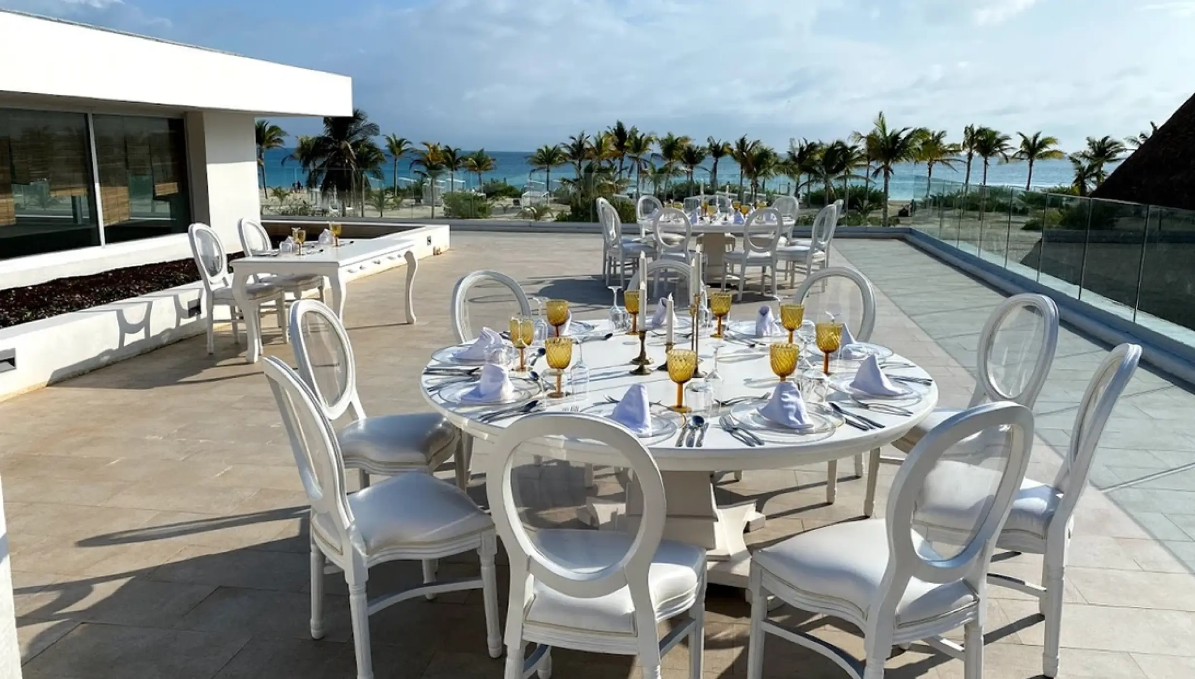 Dinner reception in Sky terrace at Majestic Elegance Costa Mujeres