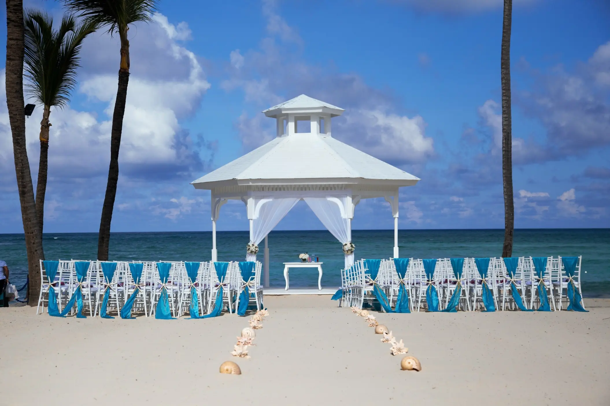 Beachfront wedding ceremony gazebo at Majestic Elegance, Punta Cana