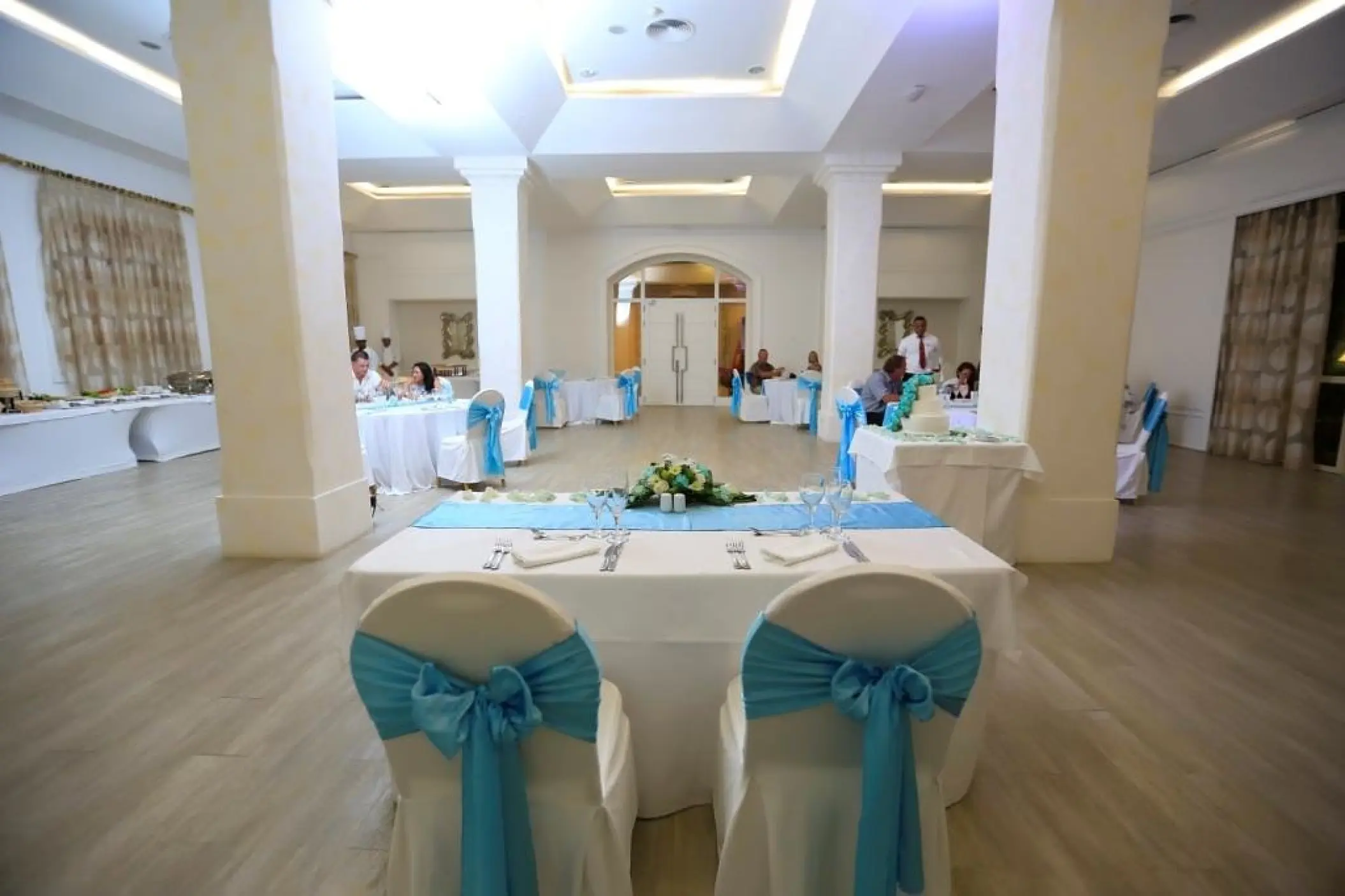 Indoor ballroom wedding reception at Majestic Elegance, Punta Cana