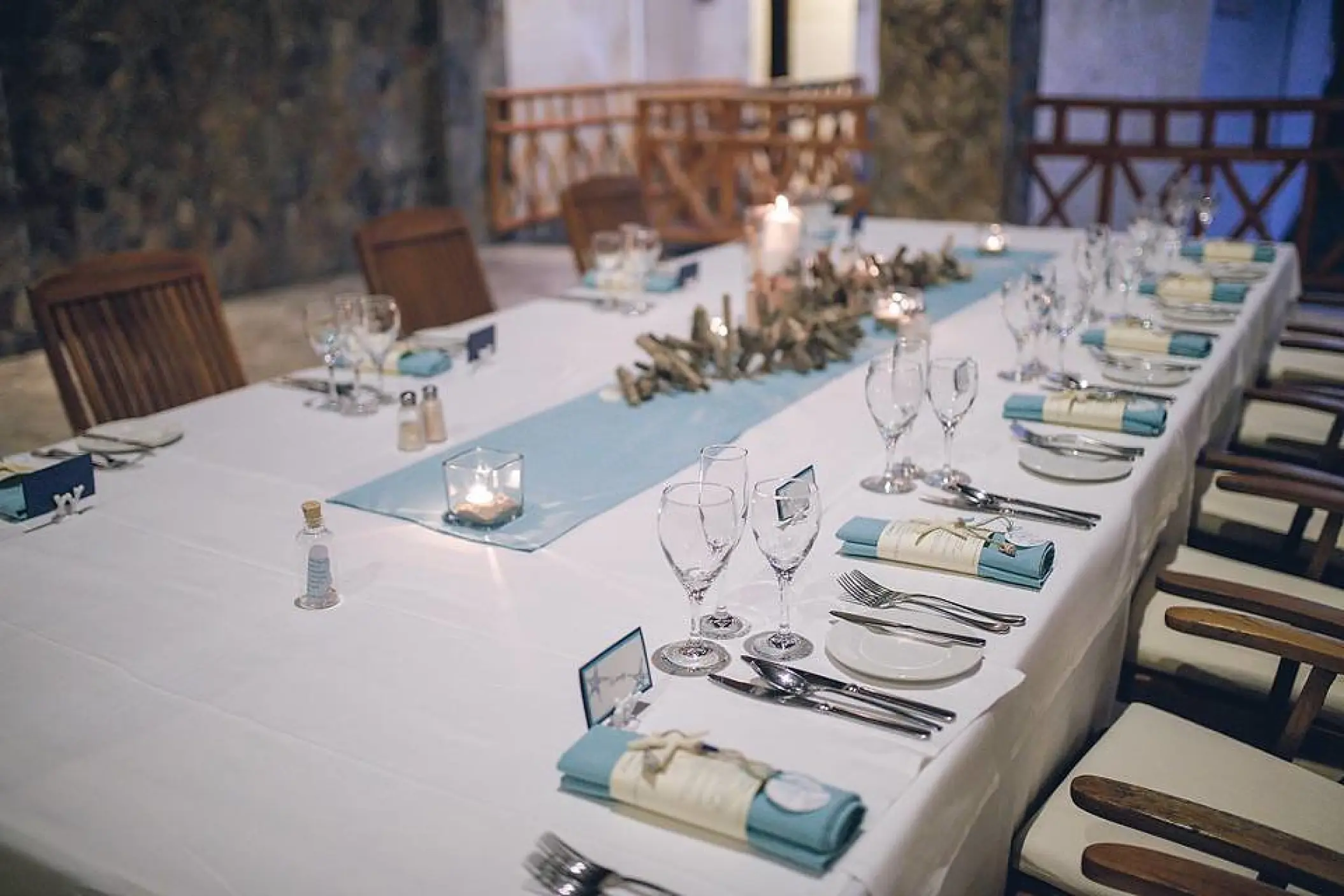 Table setting for a wedding reception at Majestic Elegance Punta Cana
