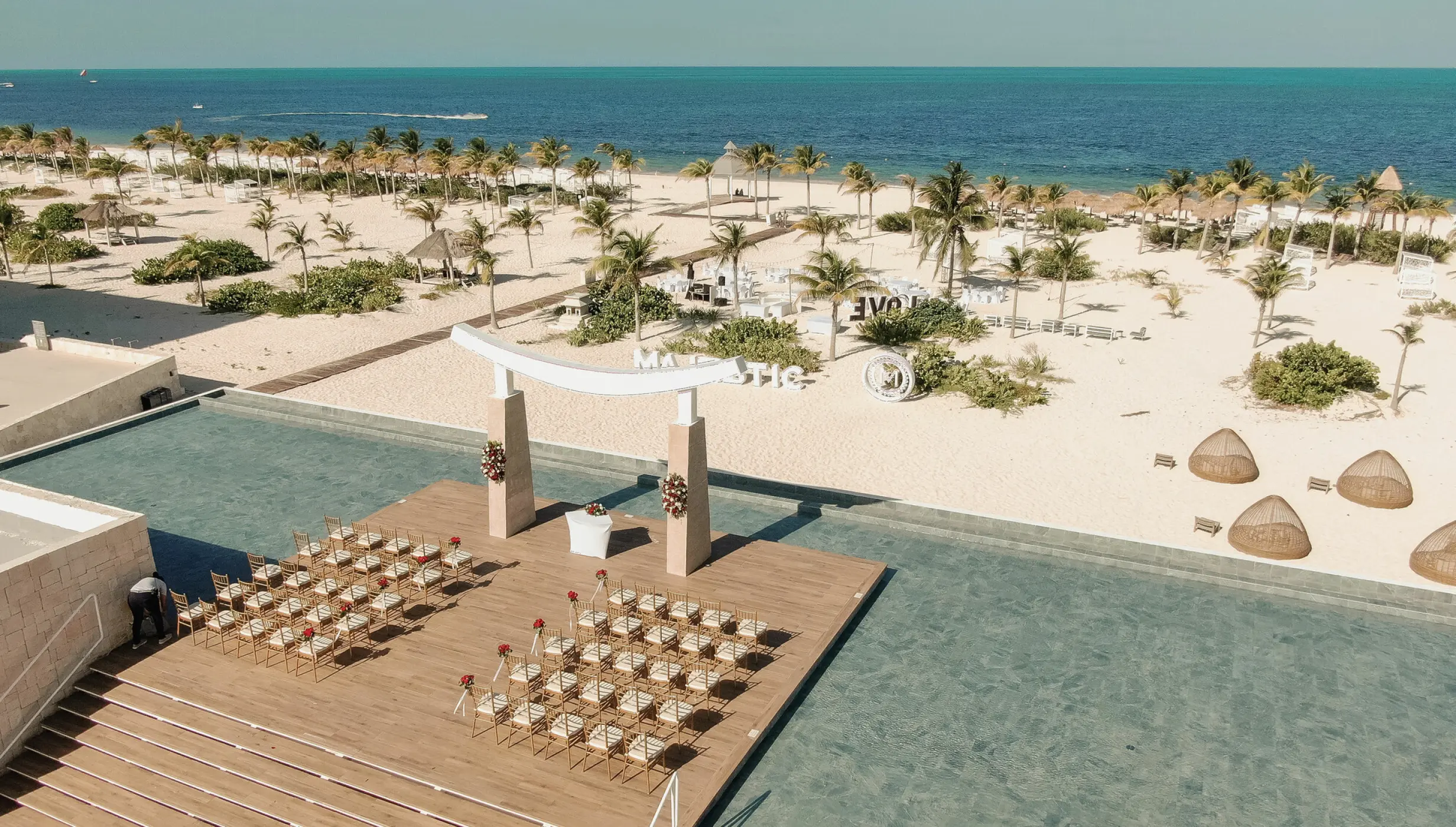 Ceremony on Sky gazebo at Majestic Costa Mujeres