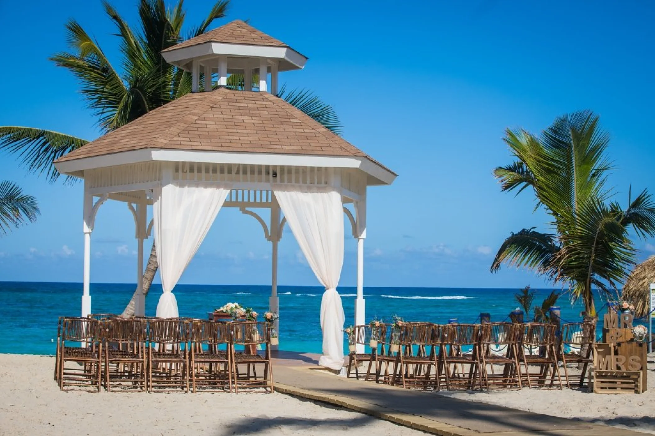 Ceremony on the Beach gazebo at Majestic Mirage Punta Cana