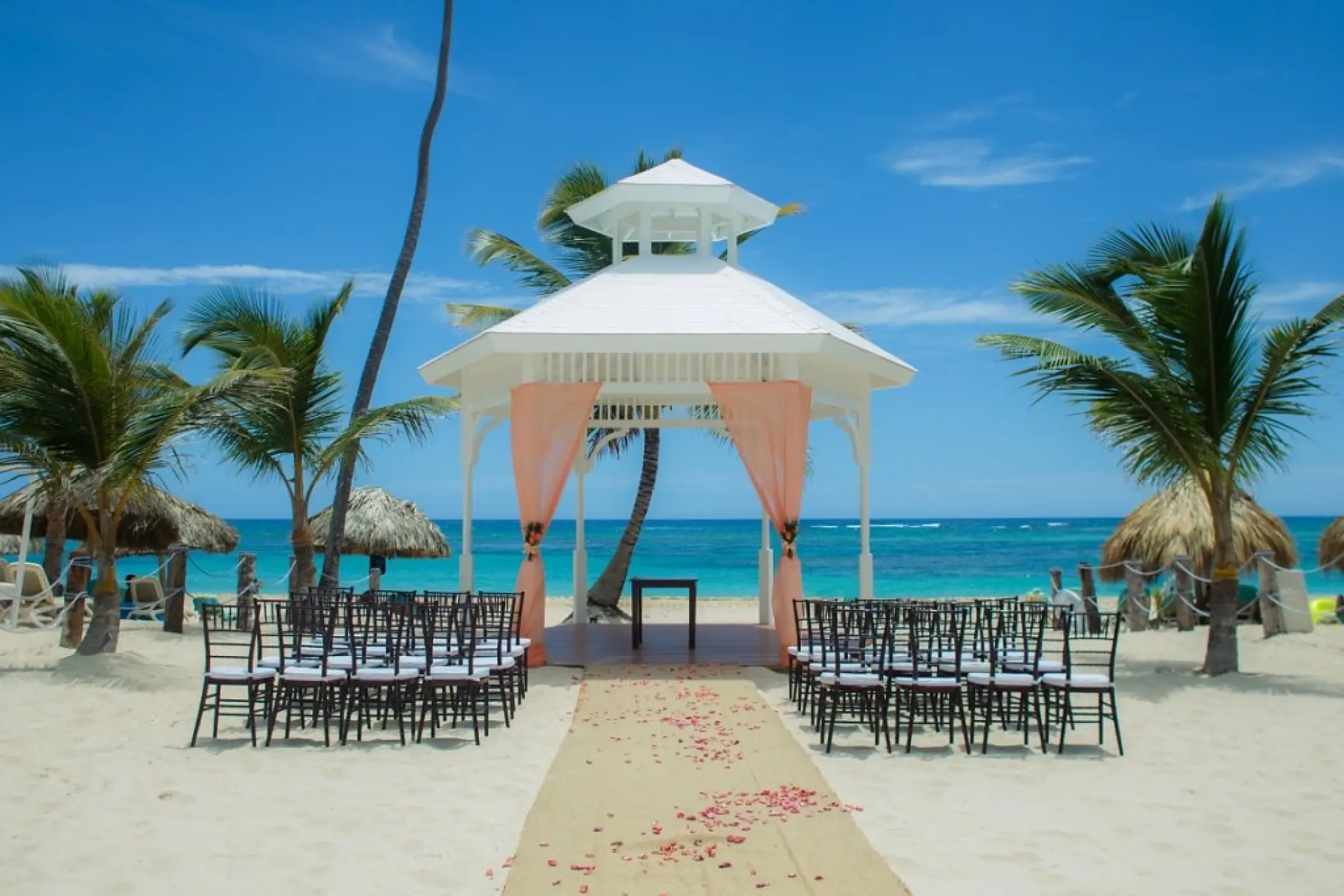 Beachfront wedding ceremony gazebo at Majestic Mirage, Punta Cana