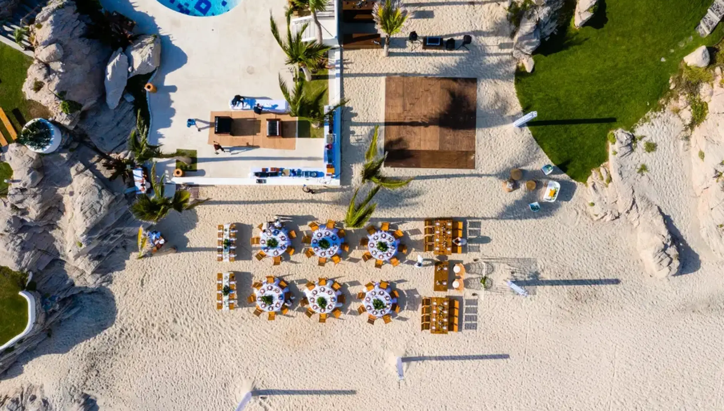Aerial view of the beach at Mar del Cabo