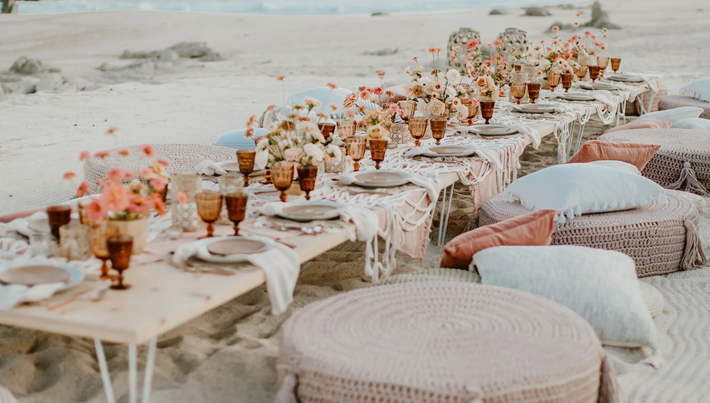 Dinner reception on the beach at Mar del Cabo by Velas Resort