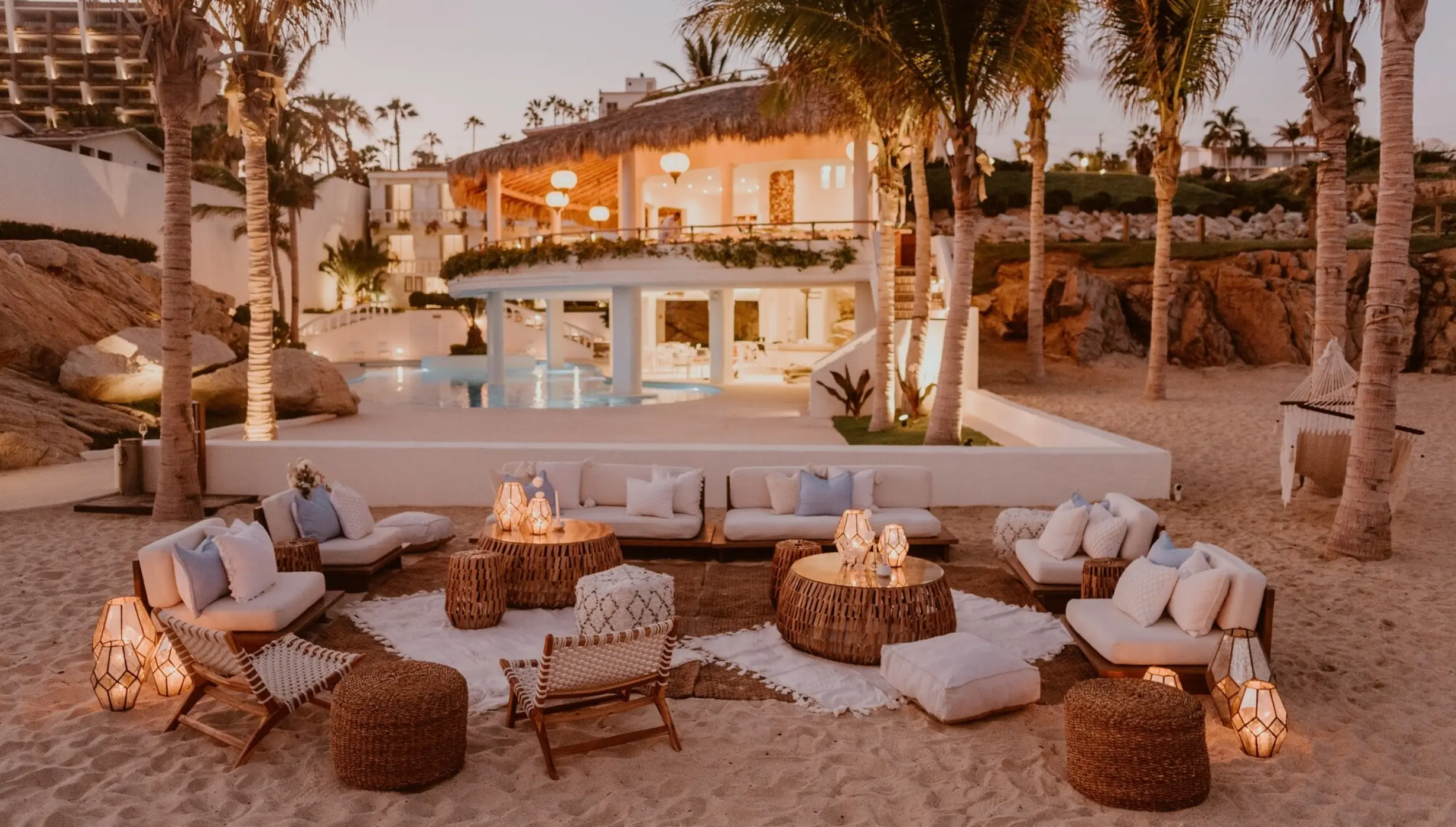 Cocktail party on the beach at Mar del Cabo by Velas Resort