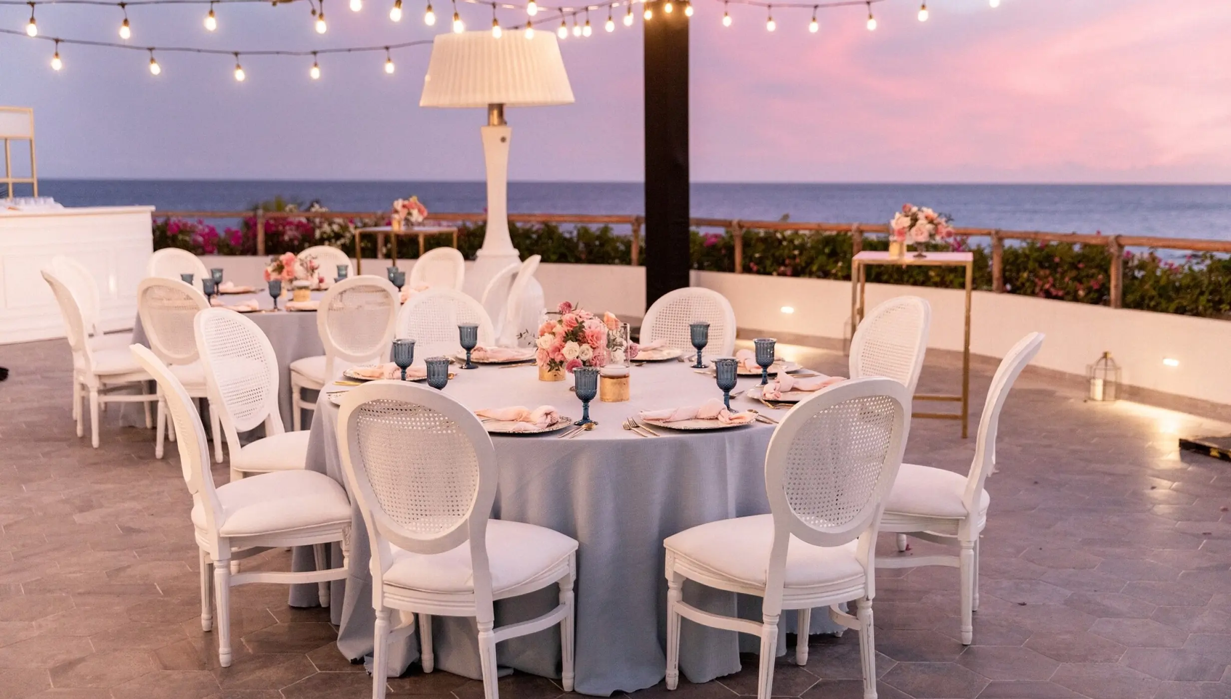 Dinner reception in encanto terrace at Mar del Cabo