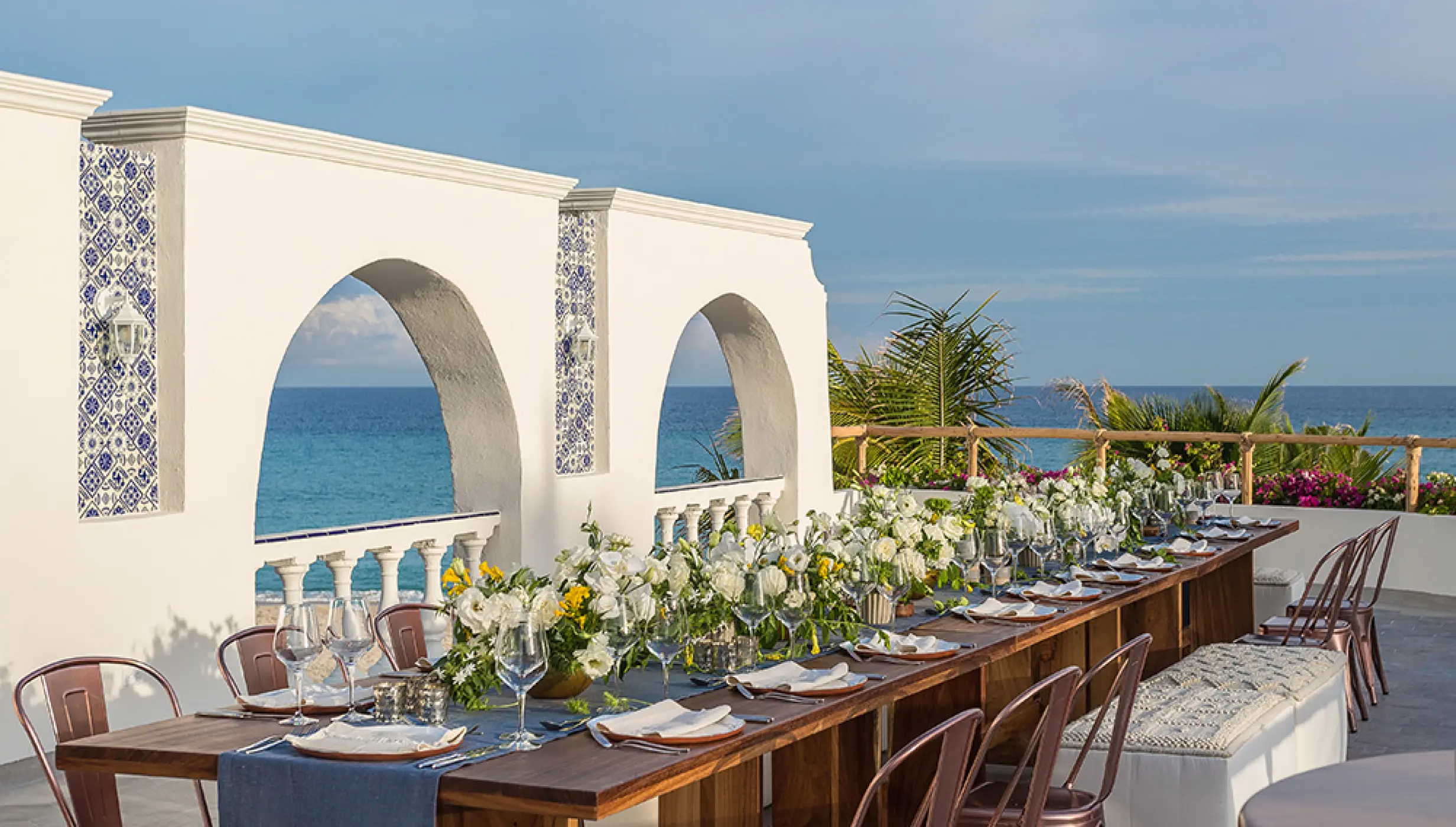 Dinner reception on the encanto terrace at Mar del Cabo by Velas Resort