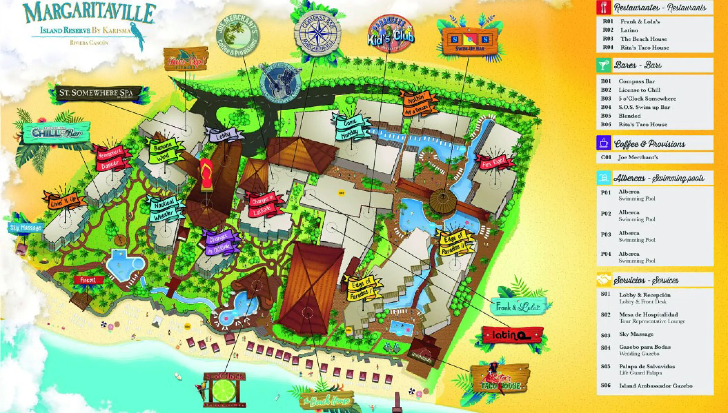 Margaritaville Island Reserve Riviera Cancun map