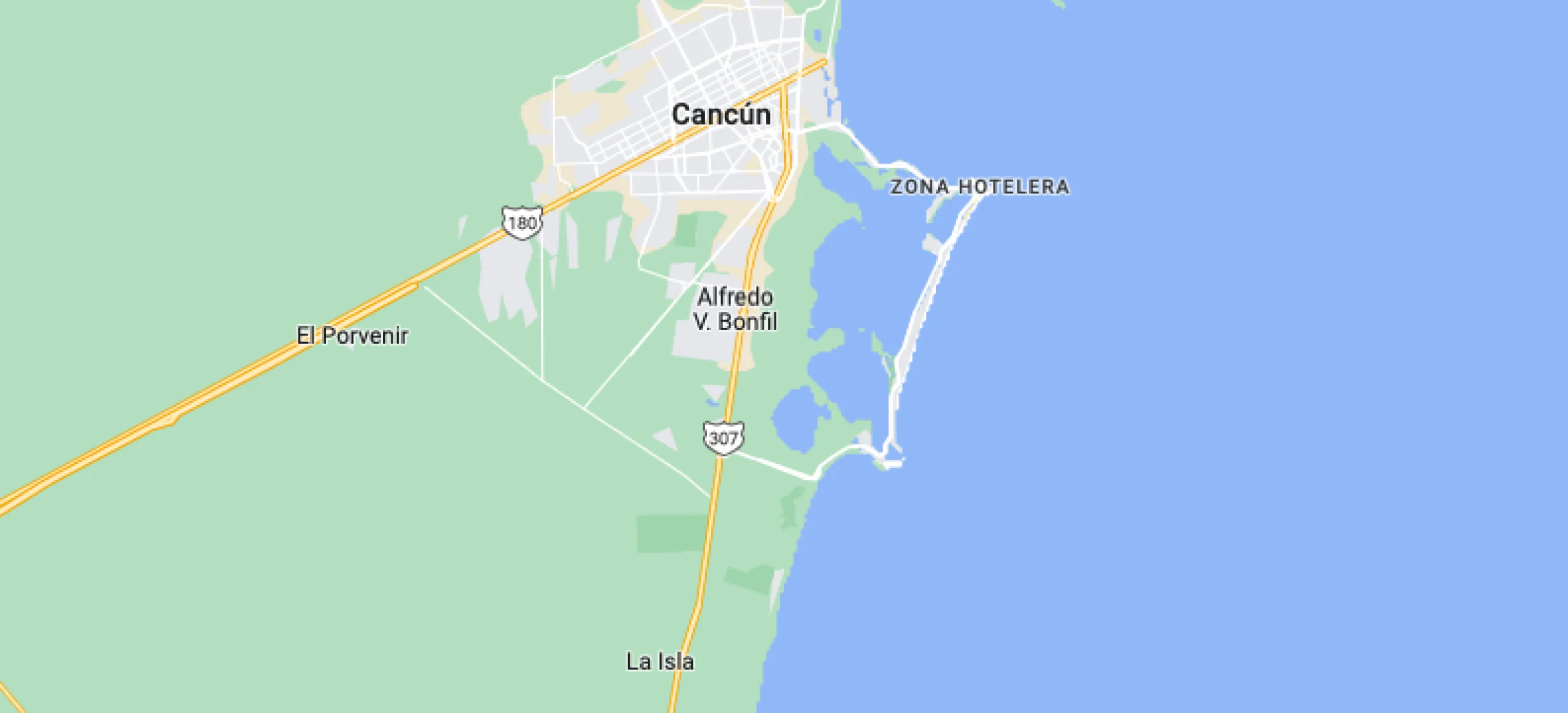 Google maps of Margaritaville Island Reserve Riviera Cancun