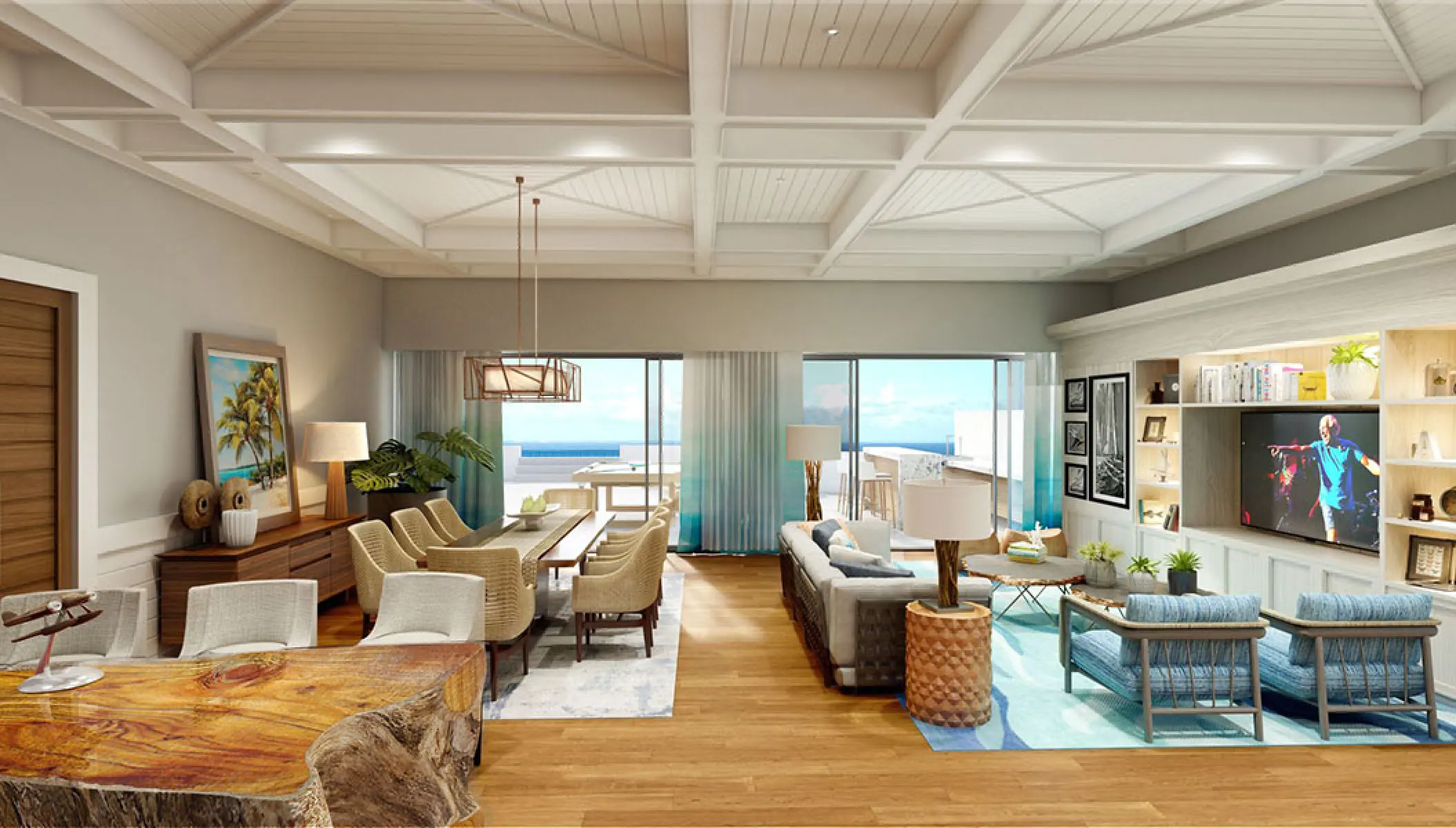 Spacious suite living area and dining room at Margaritaville Island Reserve Riviera Maya
