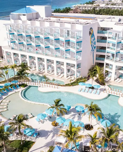 Margaritaville Island Reserve Riviera Maya aerial overview.