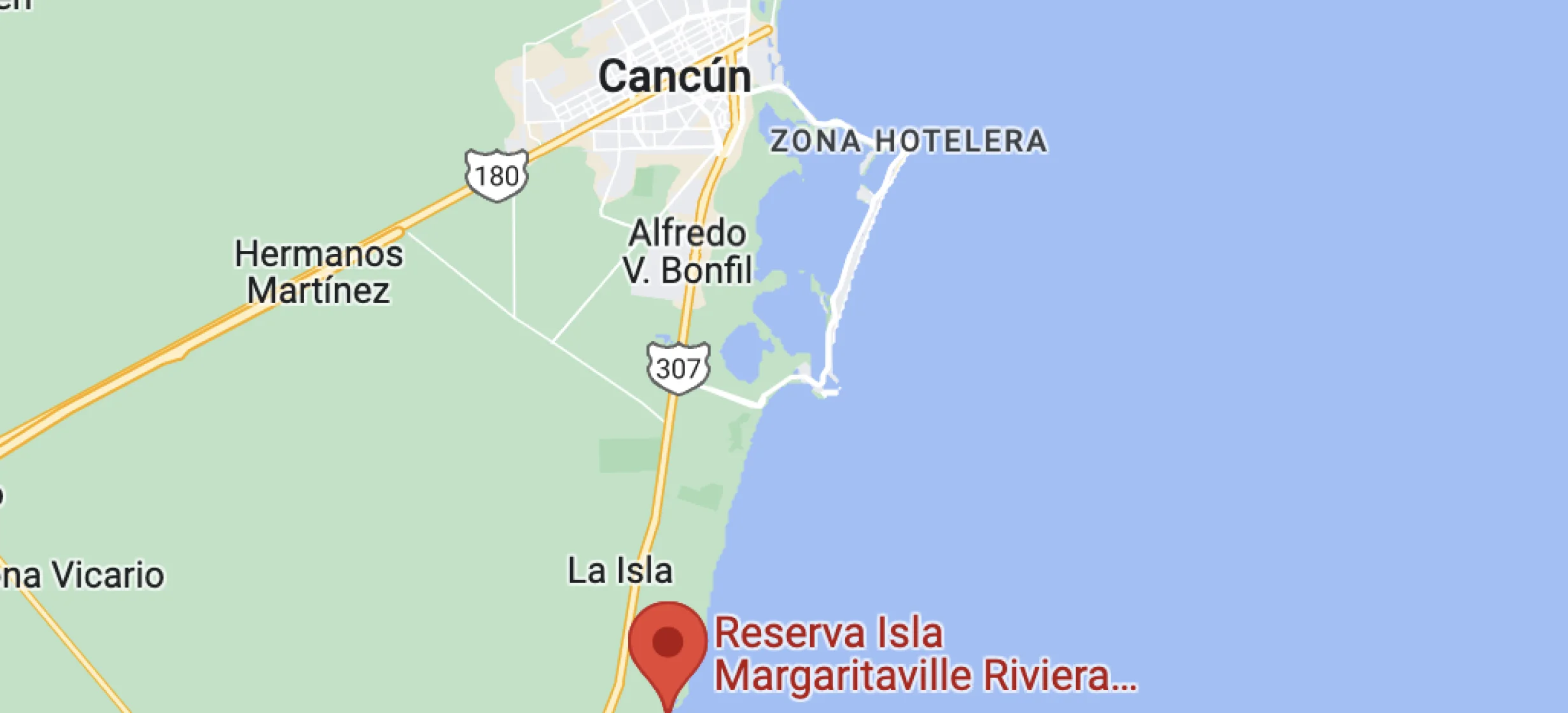 Google maps at Margaritaville Island Reserve Riviera Maya