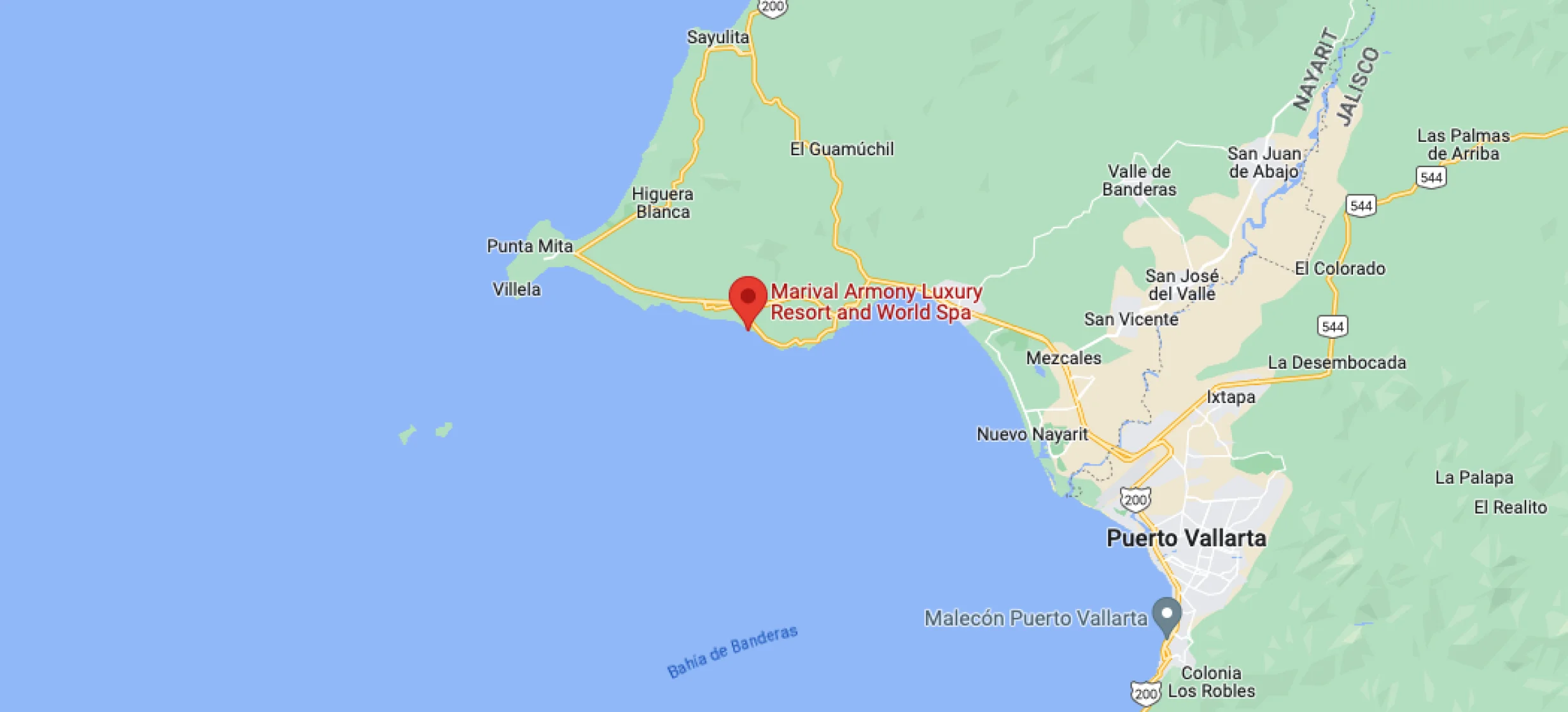 Google maps of Marival Armony Luxury Resort