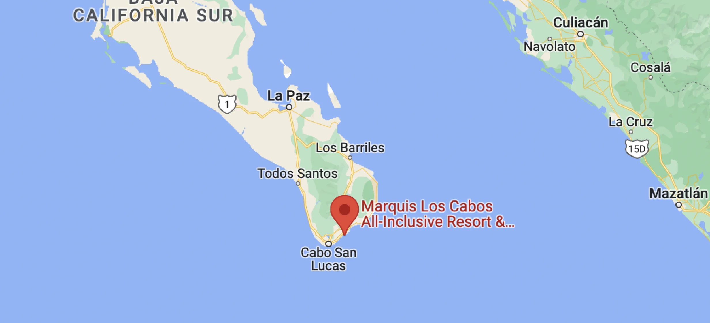 Google maps of Marquis Los Cabos
