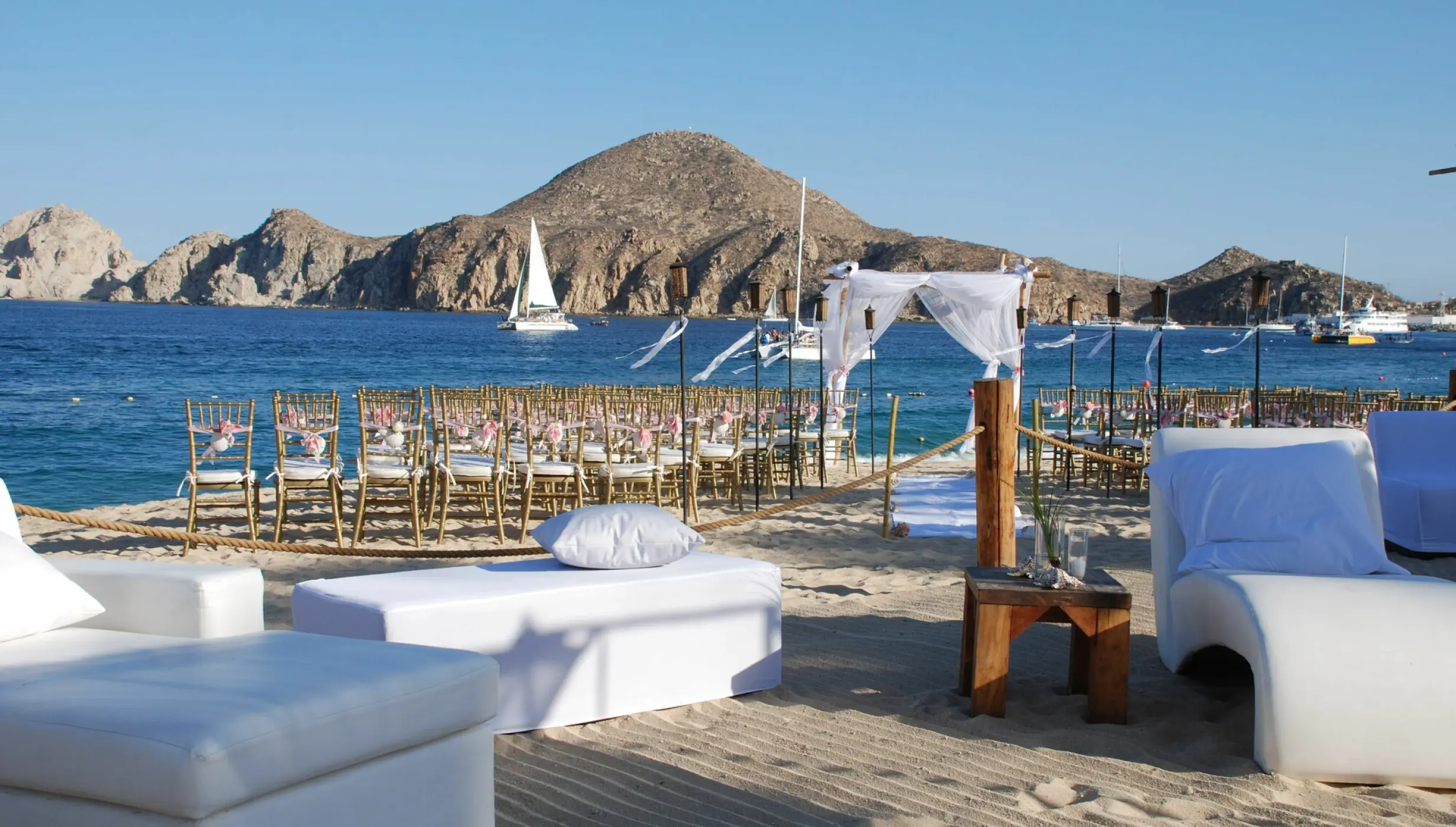 Ceremony on the beach at ME Cabo