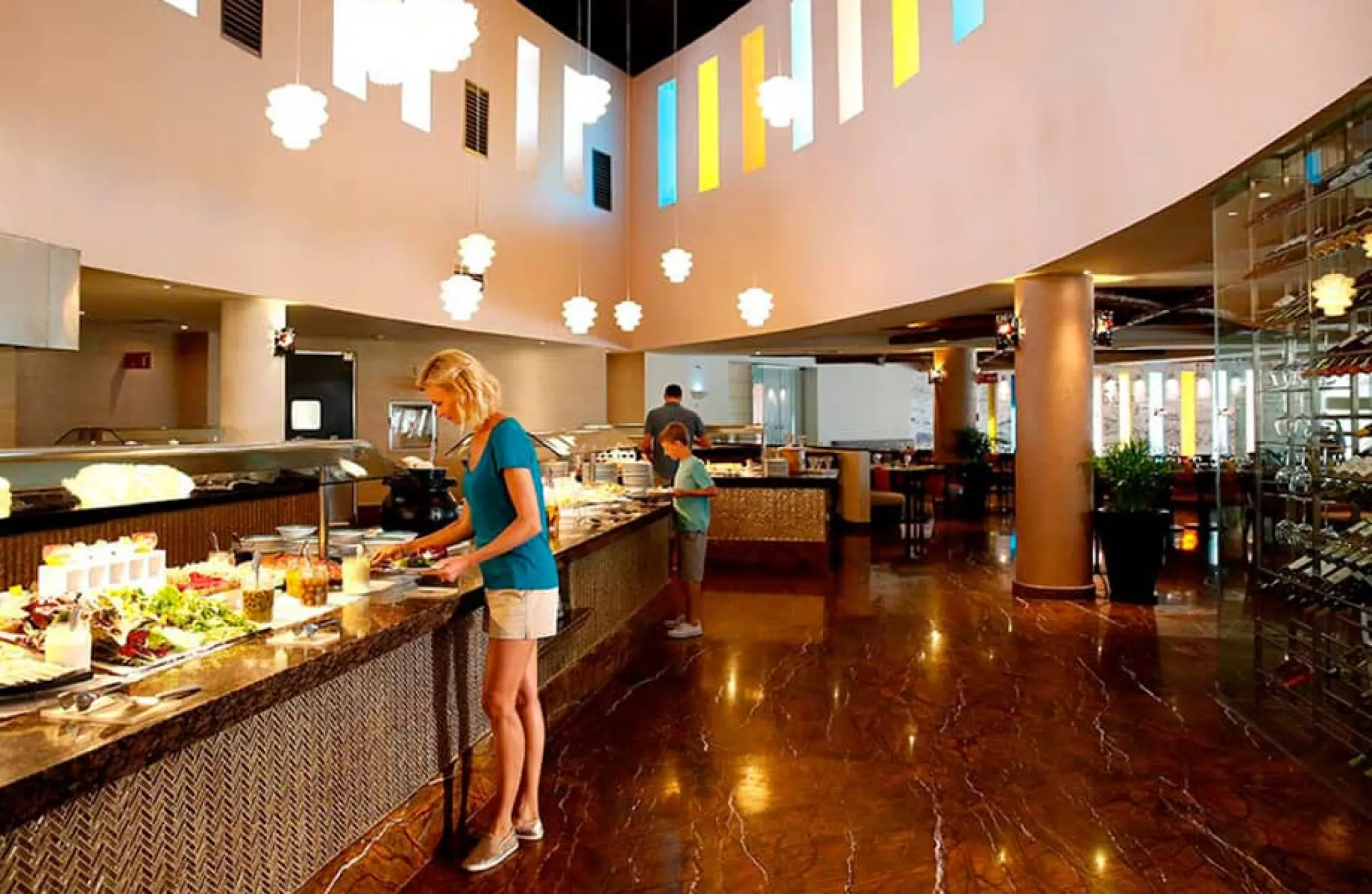 Buffet dining area with guests at Moon Palace Cancun, Cancun