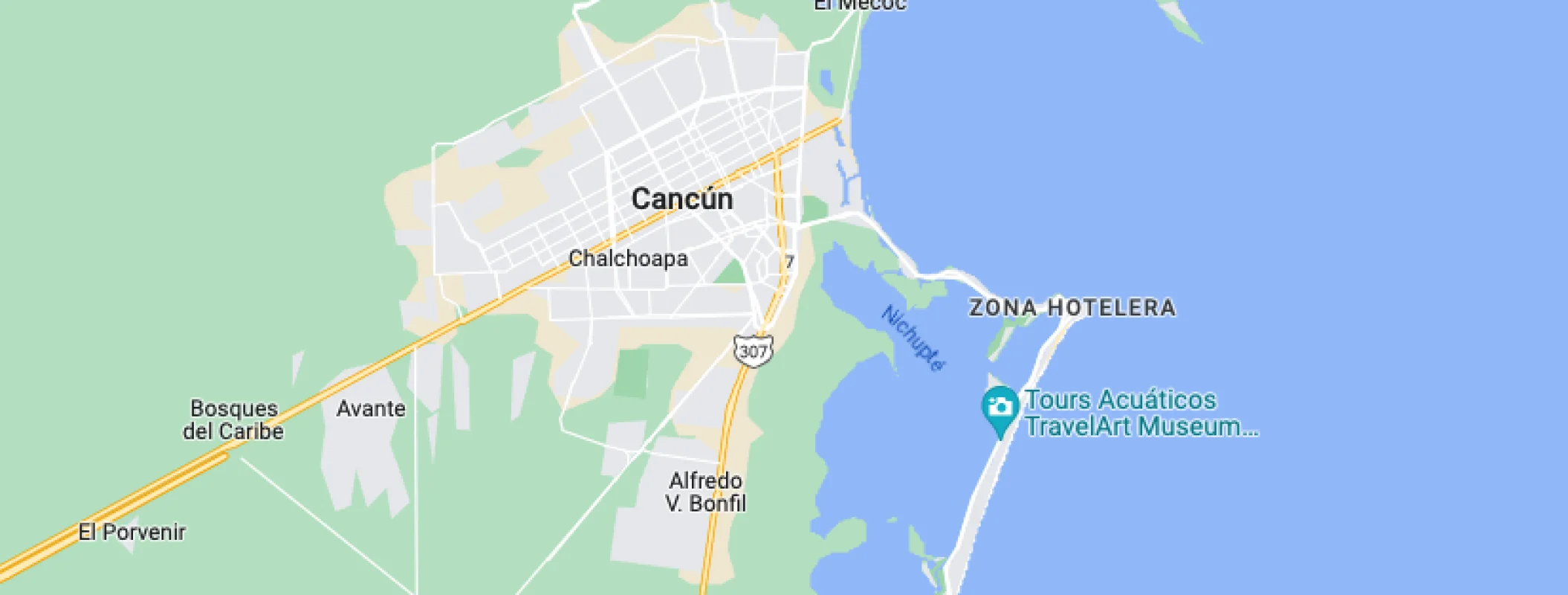 Google maps of Moon Palace Cancun