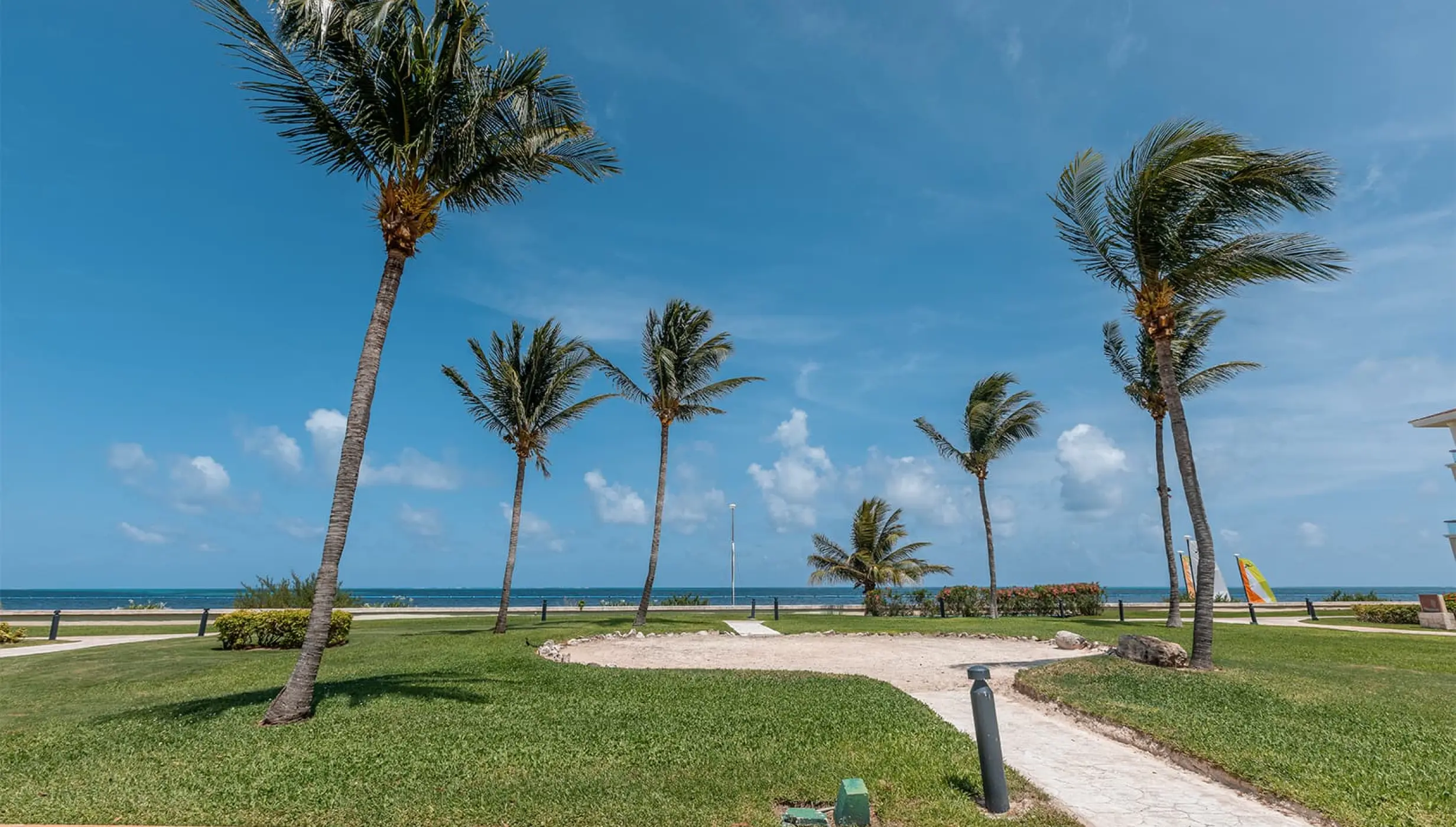 Moon Palace Cancun meditation garden with palm trees overlooking the ocean