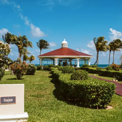 Tucan gazebo wedding ceremony venue at Moon Palace Cancun, Cancun