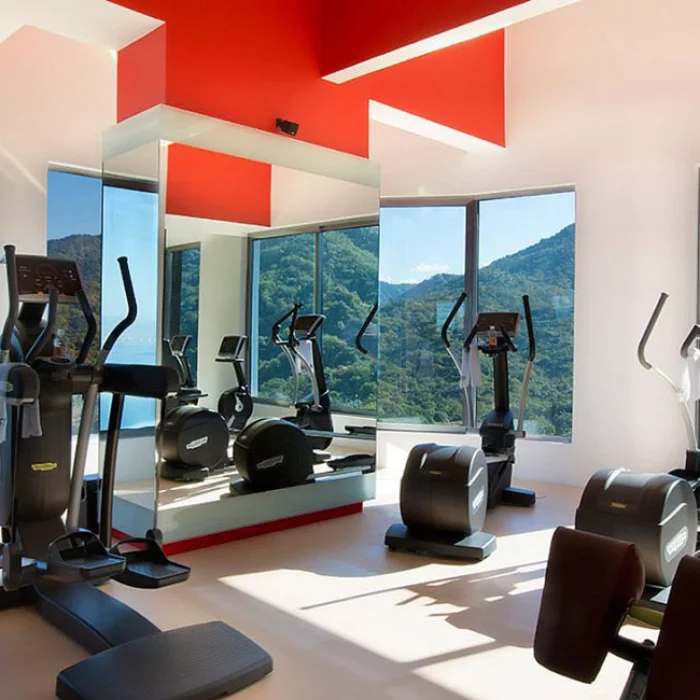 The gym at Hotel Mousai Puerto Vallarta.