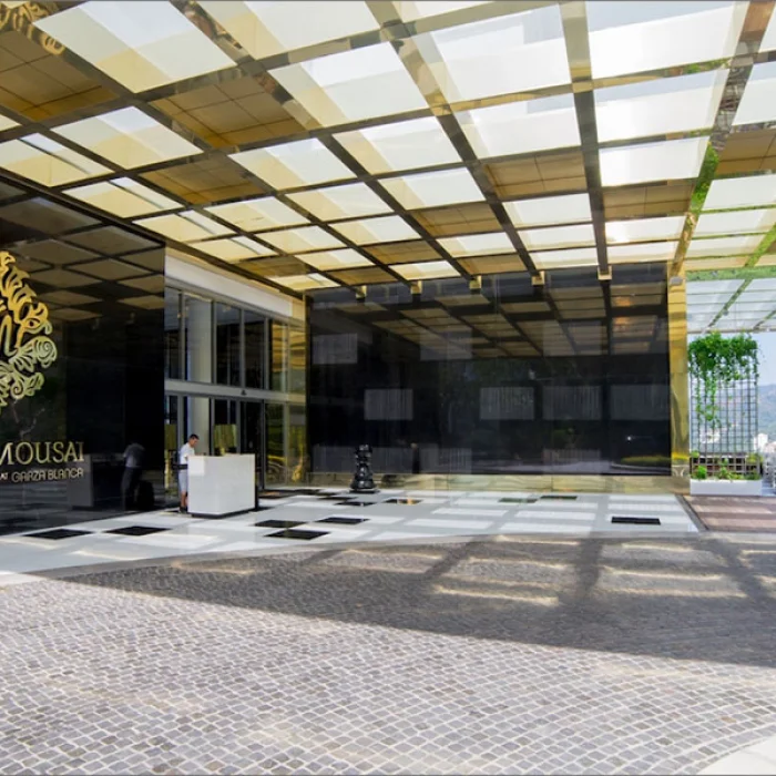 Motor lobby at Hotel Mousai Puerto Vallarta.