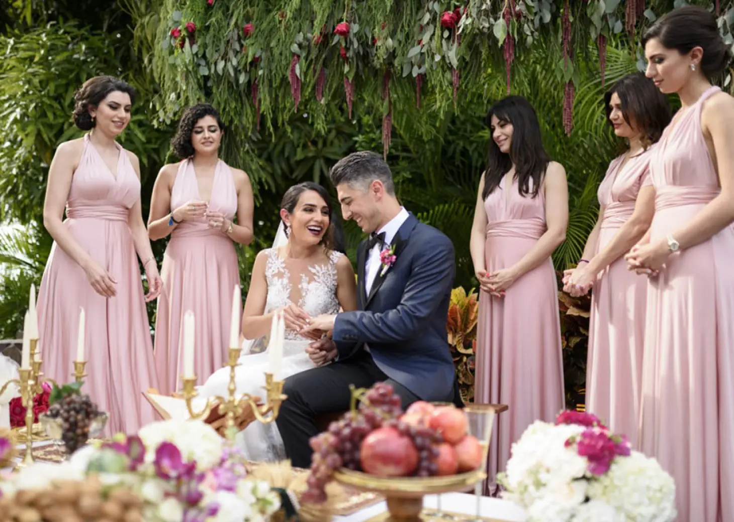 Bride and groom exchanging rings at Garza Blanca Preserve, Puerto Vallarta