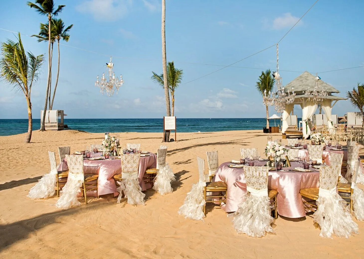 Dinner reception on the beach at Nickelodeon Hotels & Resorts Punta Cana
