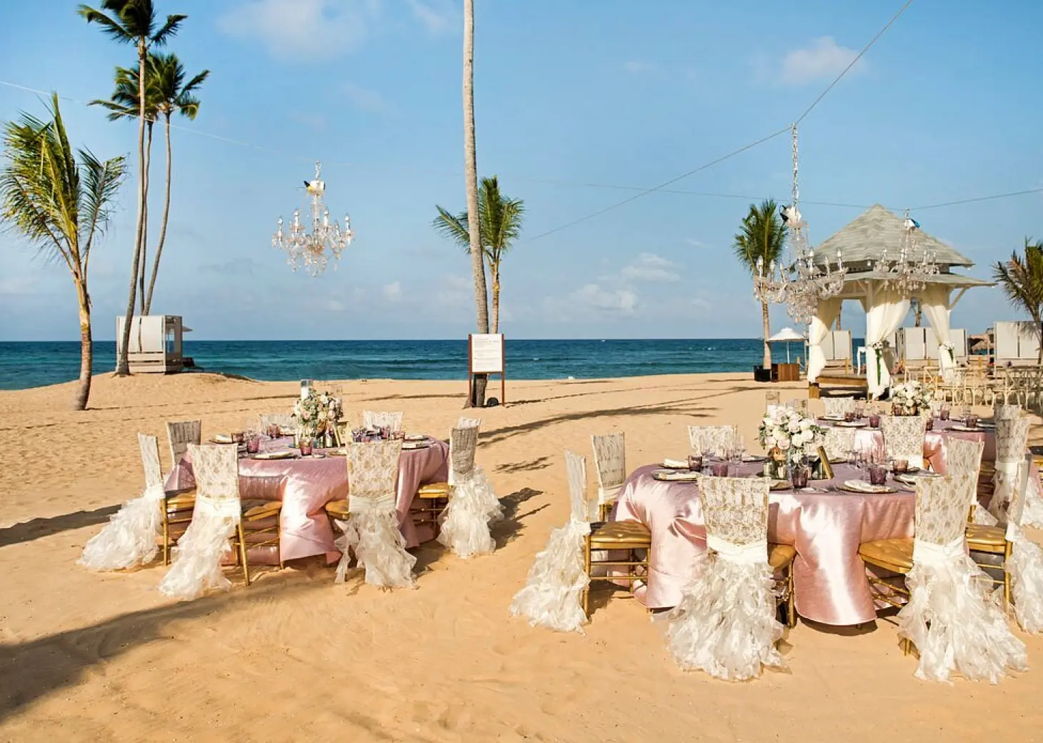 Dinner reception on the beach at Nickelodeon Hotels & Resorts Punta Cana