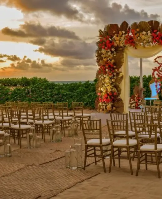 Ceremony on the bottom beach at Nickelodeon Riviera Maya