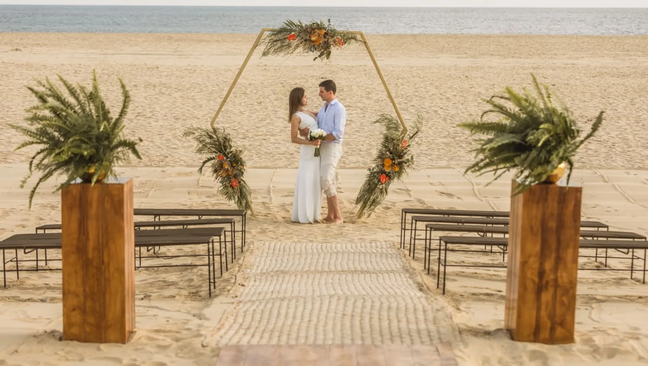 Ceremony on the beach at Nobu Los Cabos